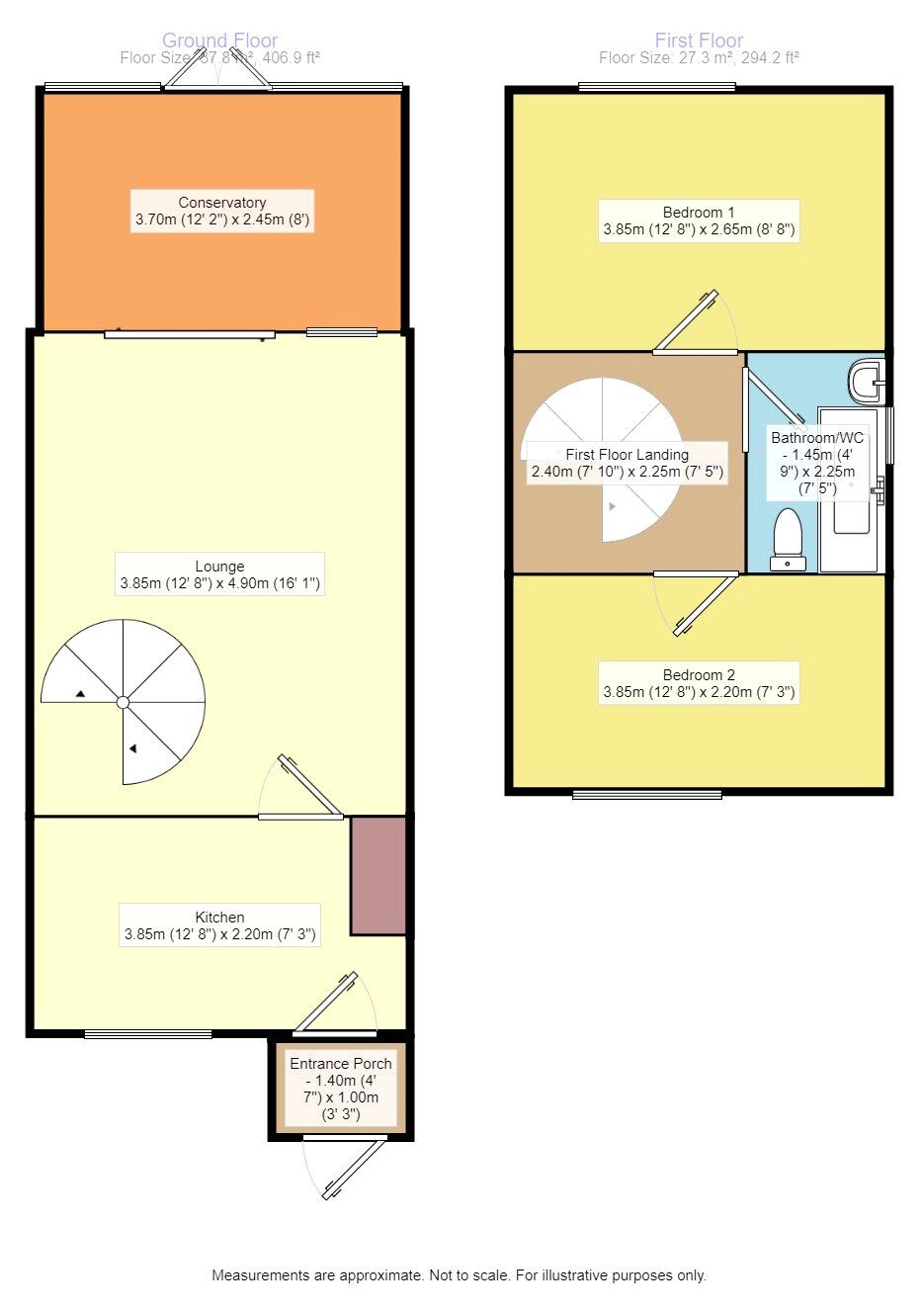 Floorplan of 2 bedroom End Terrace House for sale, Brantwood Way, Orpington, BR5