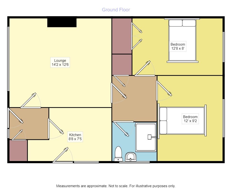 Floorplan of 2 bedroom Semi Detached Bungalow to rent, Priory Heights, Eastbourne, East Sussex, BN20
