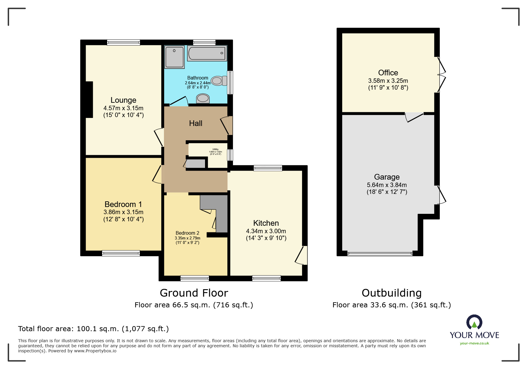 Floorplan of 2 bedroom Semi Detached Bungalow for sale, Hastings Close, Polegate, East Sussex, BN26