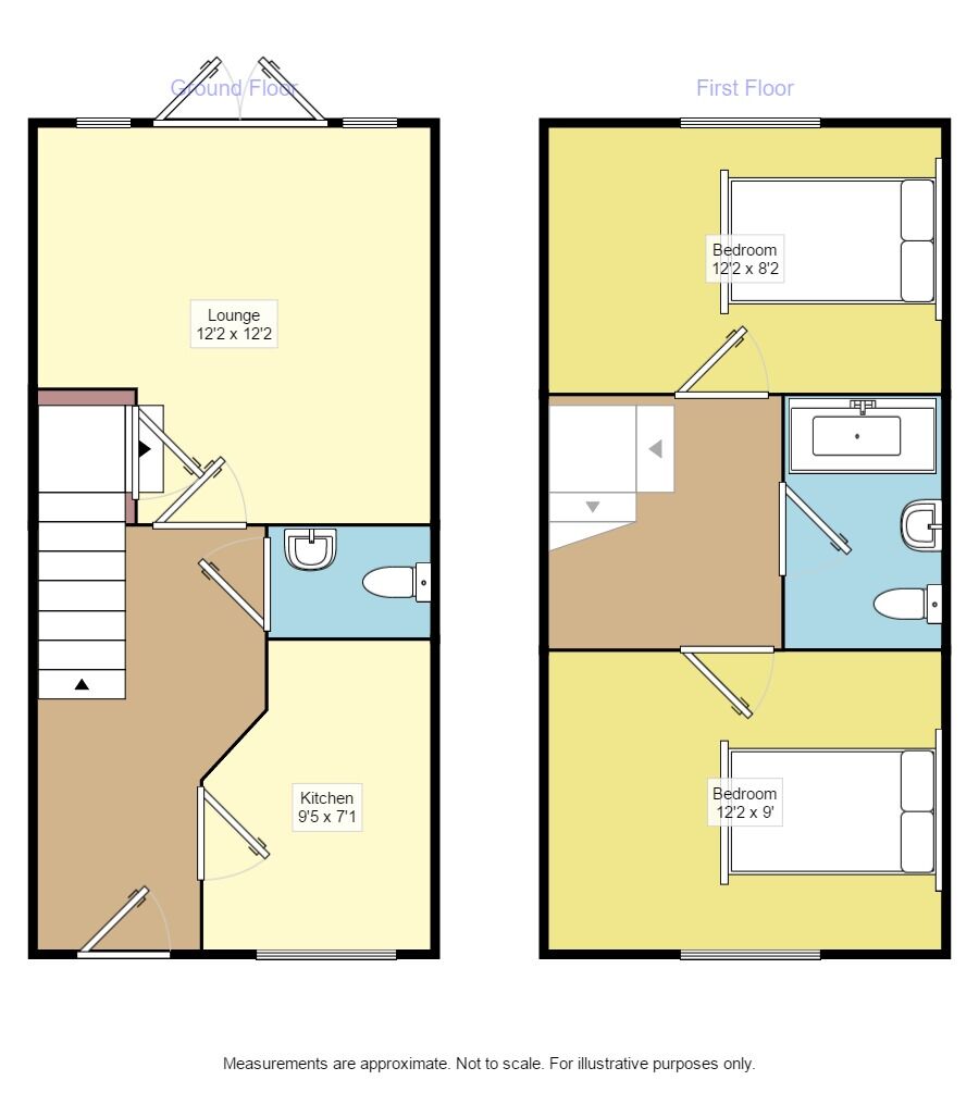 Floorplan of 2 bedroom Mid Terrace House to rent, Buckle Gardens, Hellingly, East Sussex, BN27