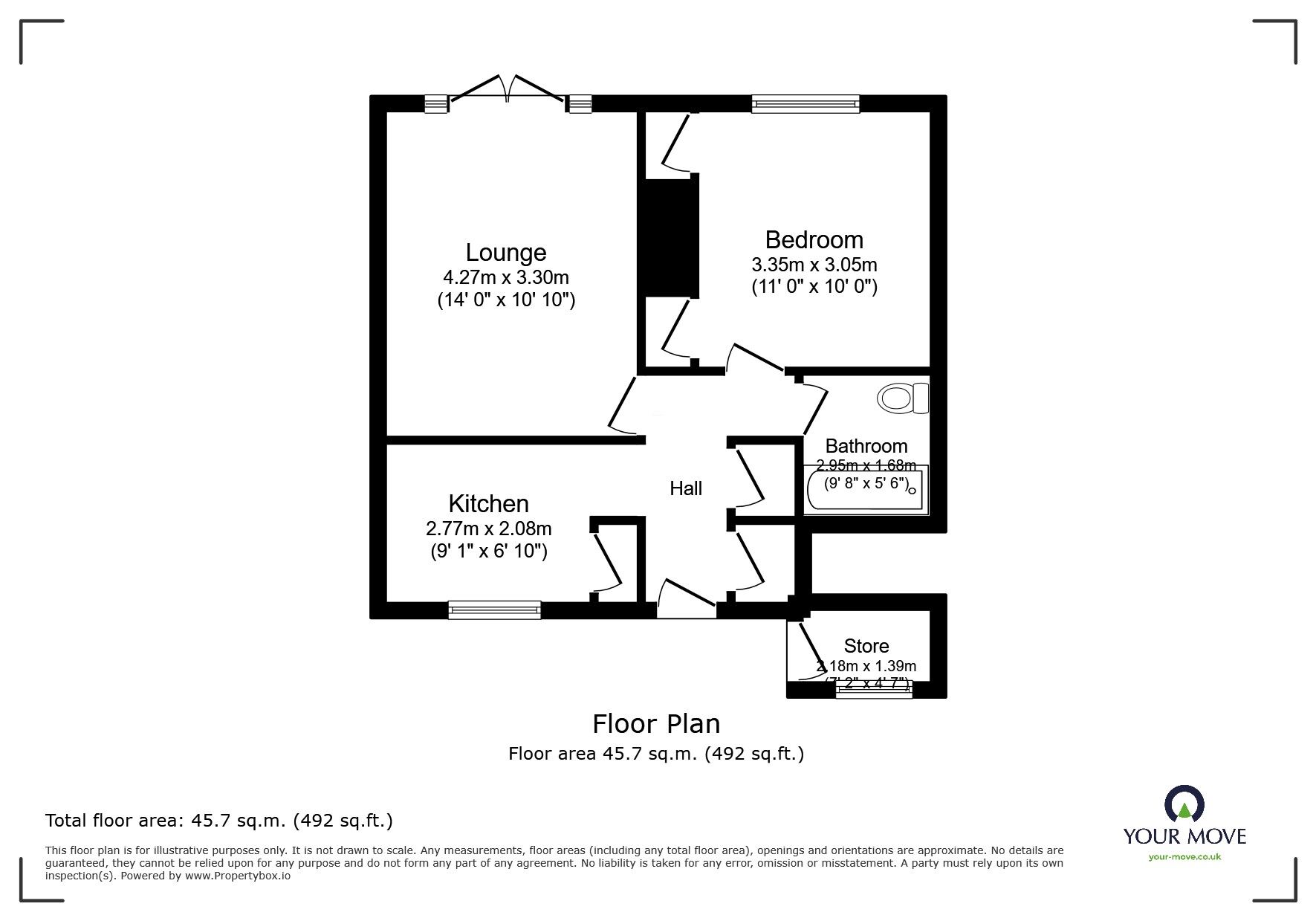 Floorplan of 1 bedroom  Flat for sale, Southfield, Polegate, East Sussex, BN26
