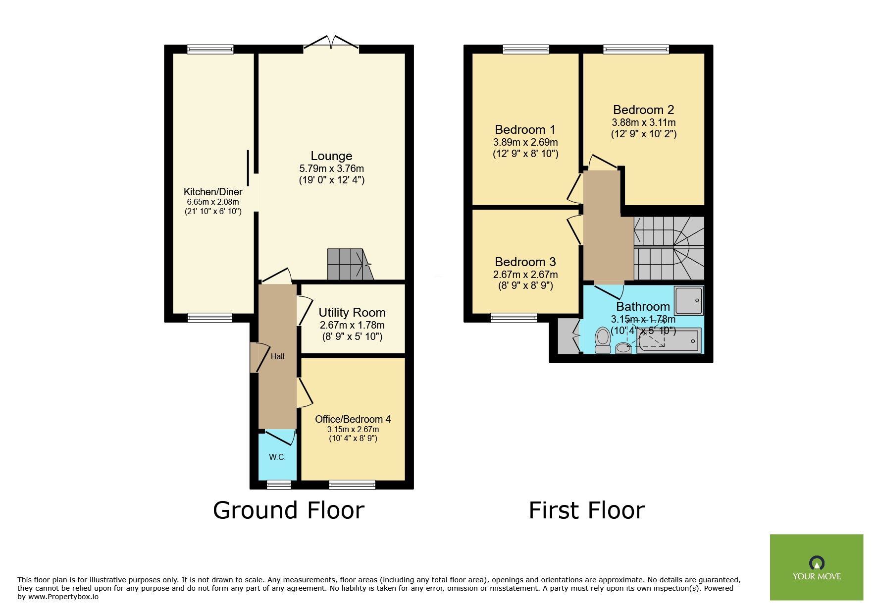 Floorplan of 3 bedroom Semi Detached House for sale, Westminster Close, Eastbourne, East Sussex, BN22
