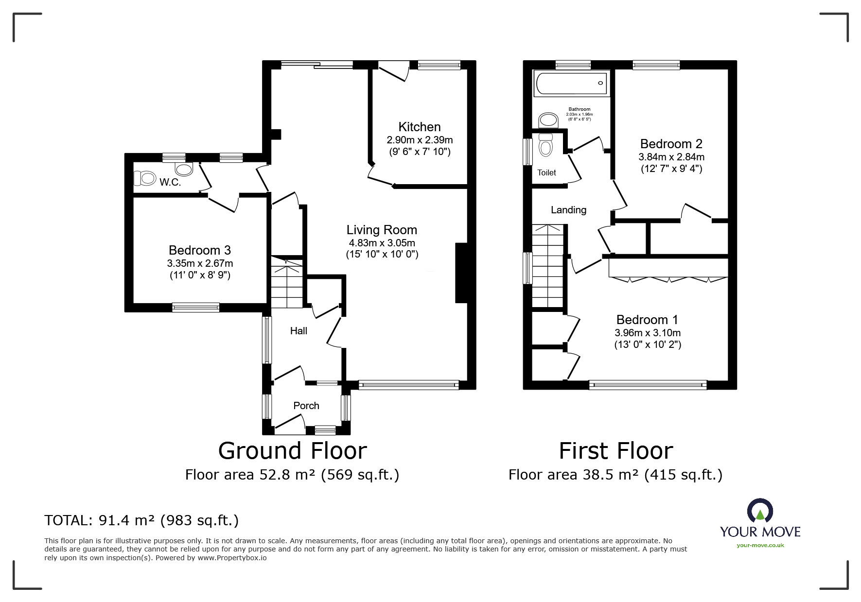 Floorplan of 3 bedroom Semi Detached House for sale, Greenleaf Gardens, Polegate, East Sussex, BN26