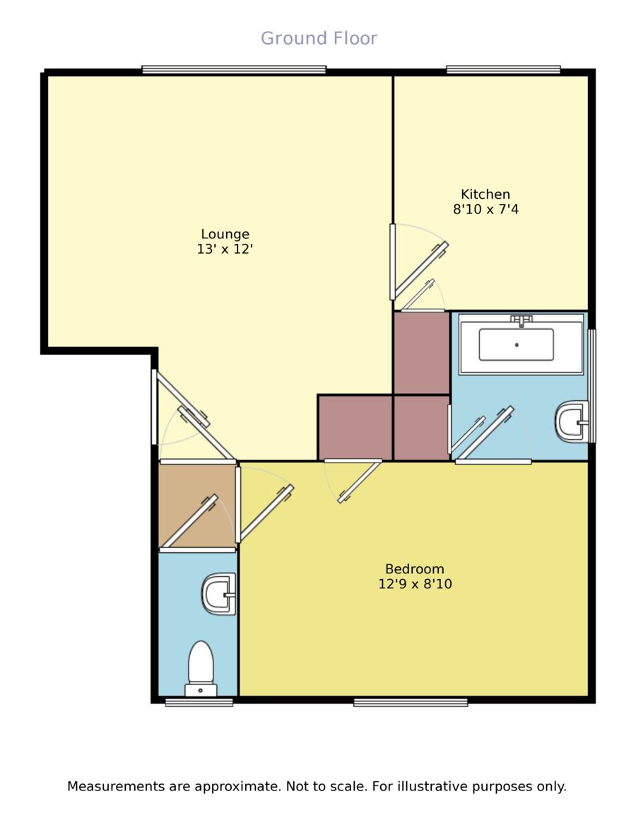 Floorplan of 1 bedroom  Flat for sale, Millfields Court Windsor Way, Polegate, East Sussex, BN26