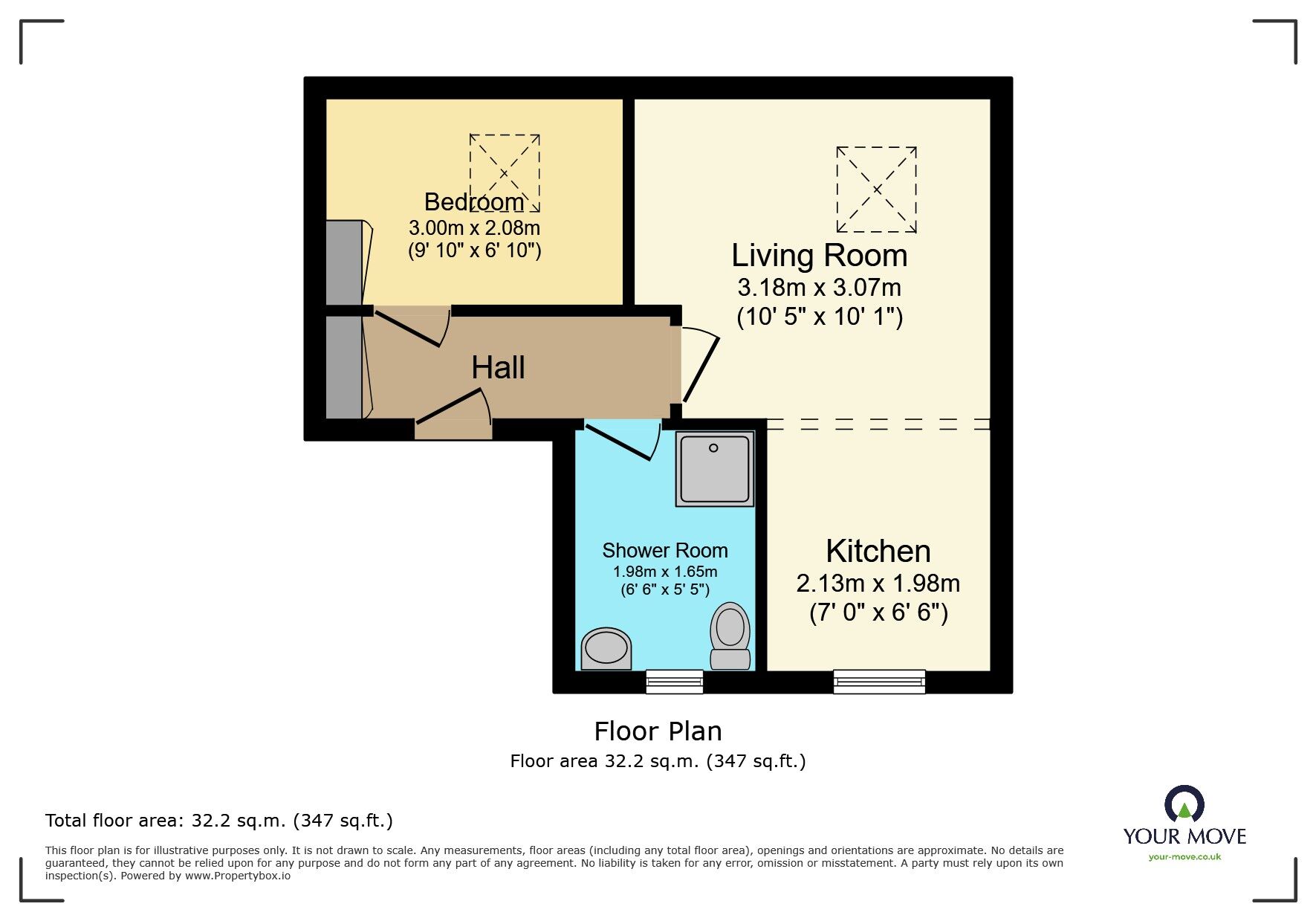 Floorplan of 1 bedroom  Flat to rent, Longstone Road, Eastbourne, East Sussex, BN21
