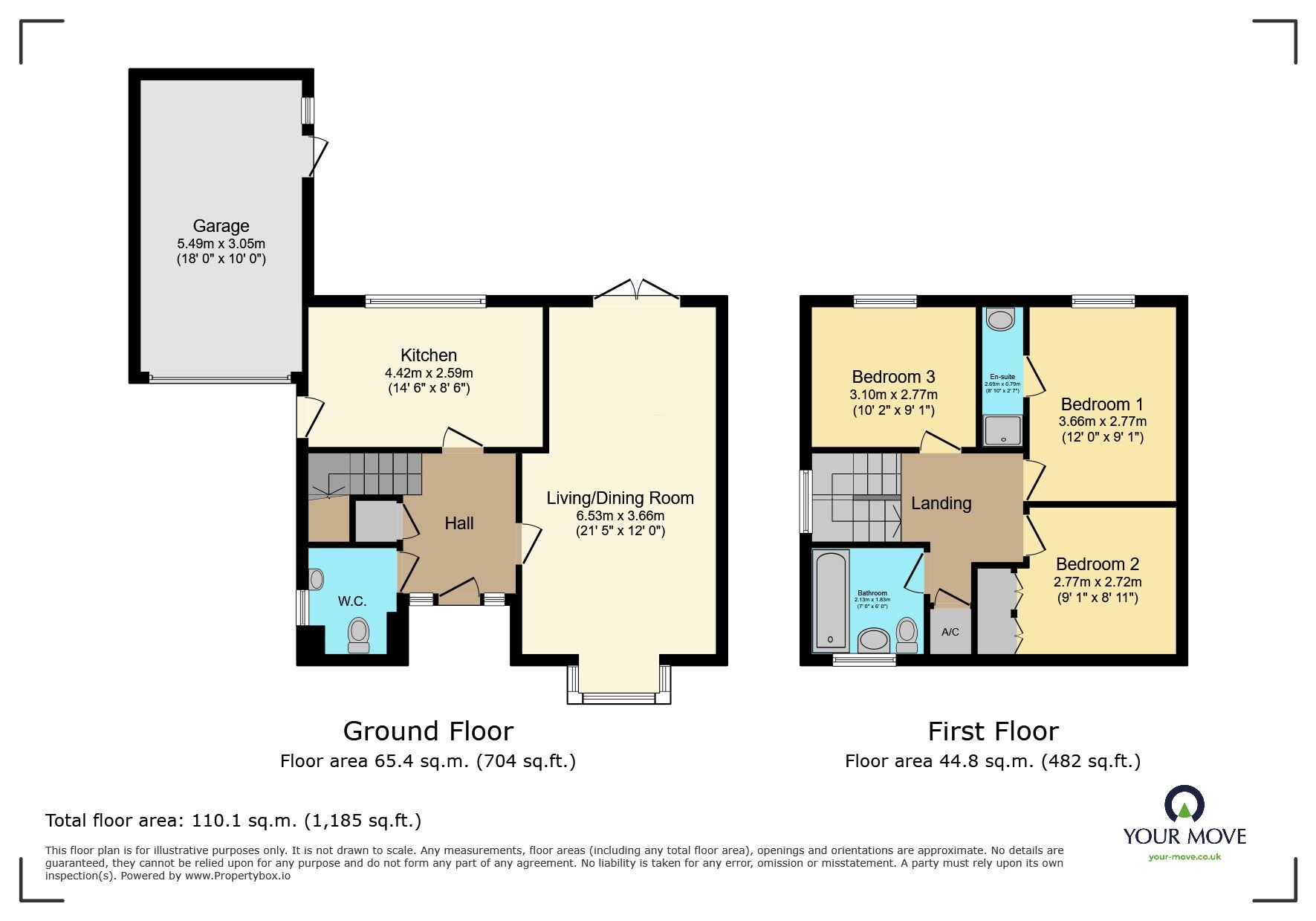 Floorplan of 3 bedroom Detached House for sale, Beechwood Close, Hailsham, East Sussex, BN27