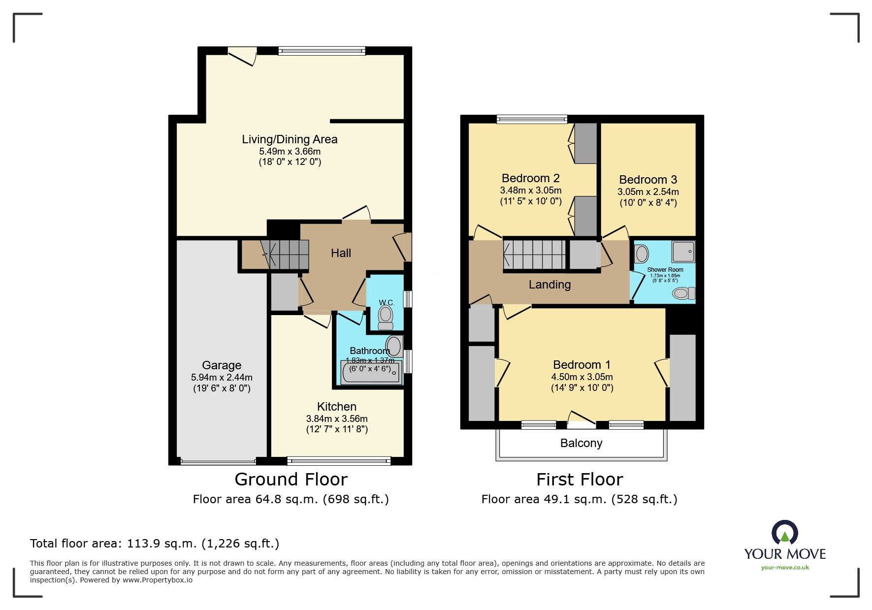 Floorplan of 3 bedroom Semi Detached House for sale, Greenleaf Gardens, Polegate, East Sussex, BN26