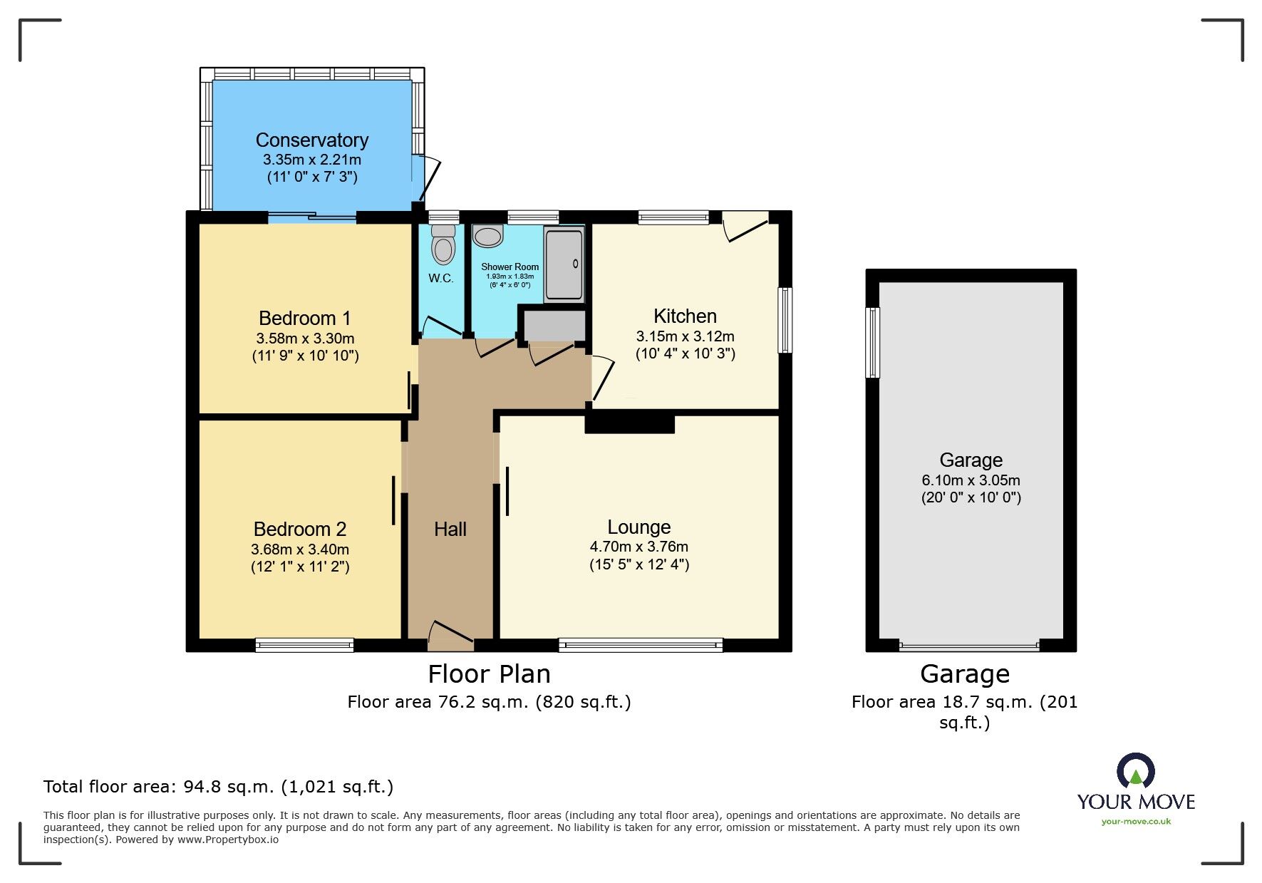 Floorplan of 2 bedroom Detached Bungalow for sale, Willow Drive, Polegate, East Sussex, BN26
