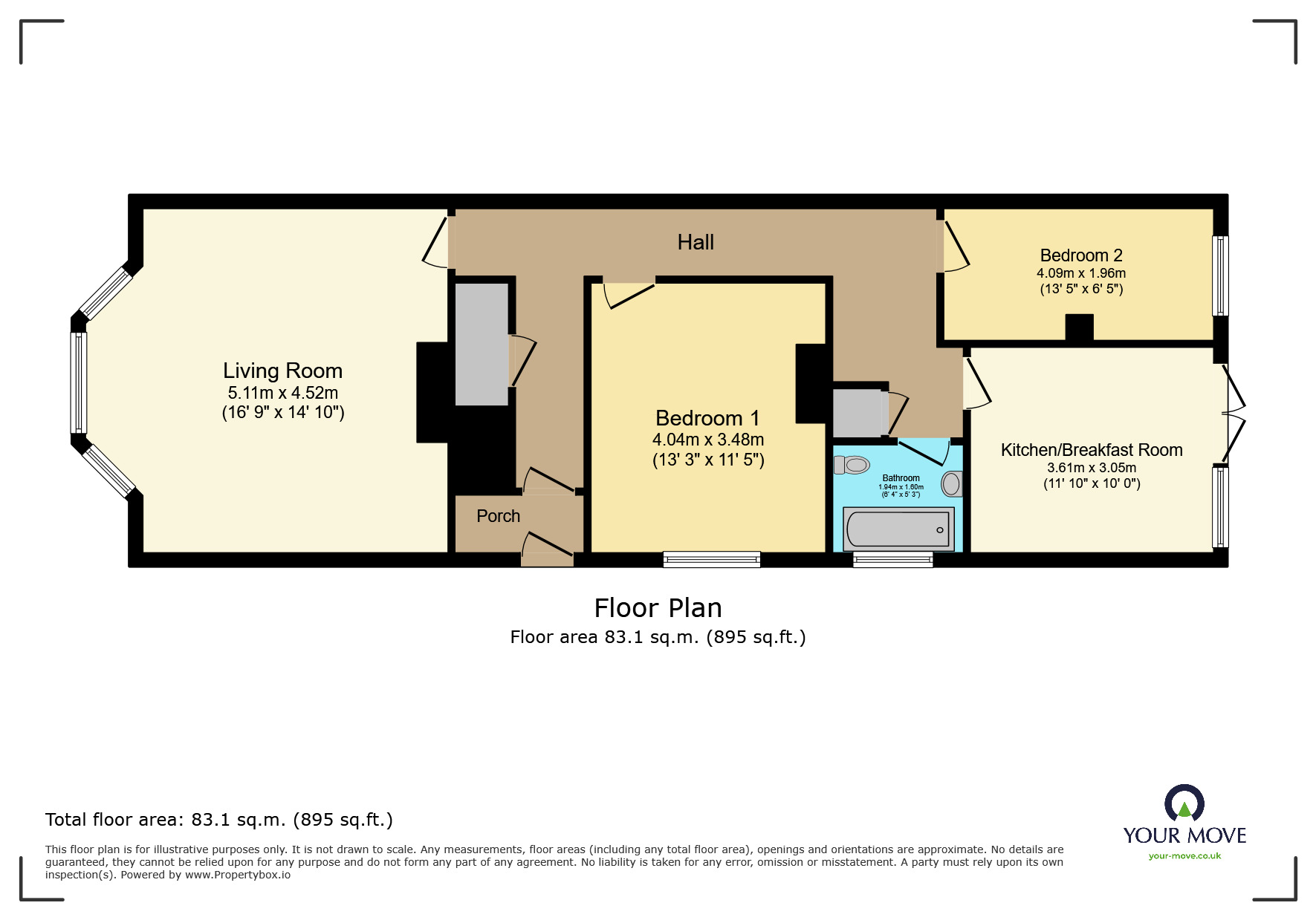 Floorplan of 2 bedroom  Flat for sale, Station Road, Polegate, East Sussex, BN26