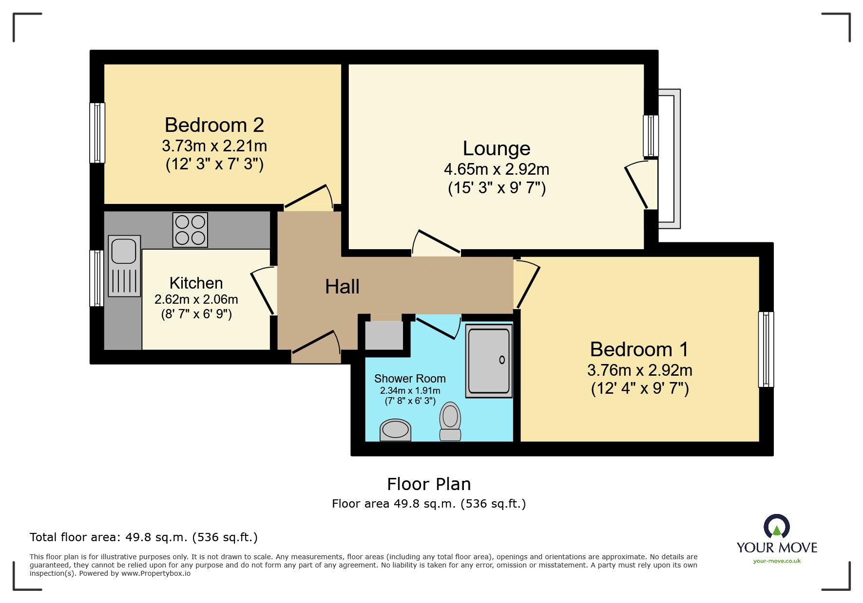 Floorplan of 2 bedroom  Flat to rent, Black Path, Polegate, East Sussex, BN26