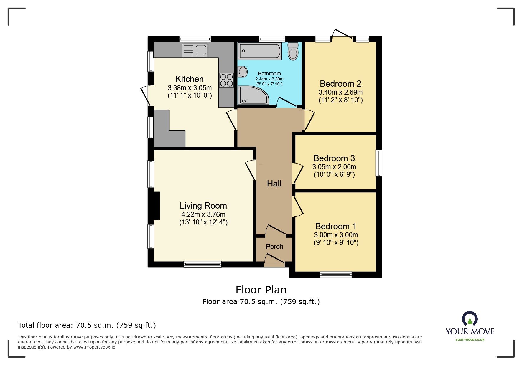 Floorplan of 3 bedroom Detached Bungalow to rent, Albert Road, Polegate, East Sussex, BN26