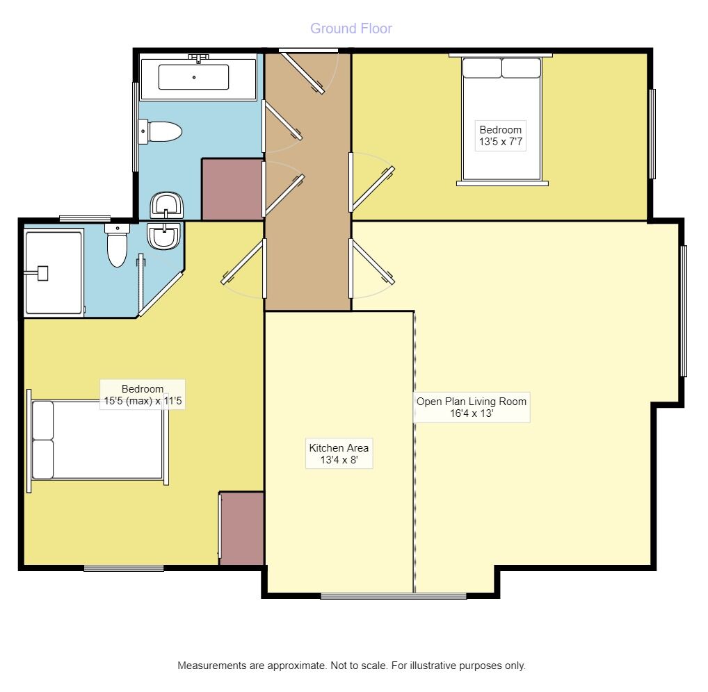 Floorplan of 2 bedroom Flat for sale, Kensington Way, Polegate, East Sussex, BN26