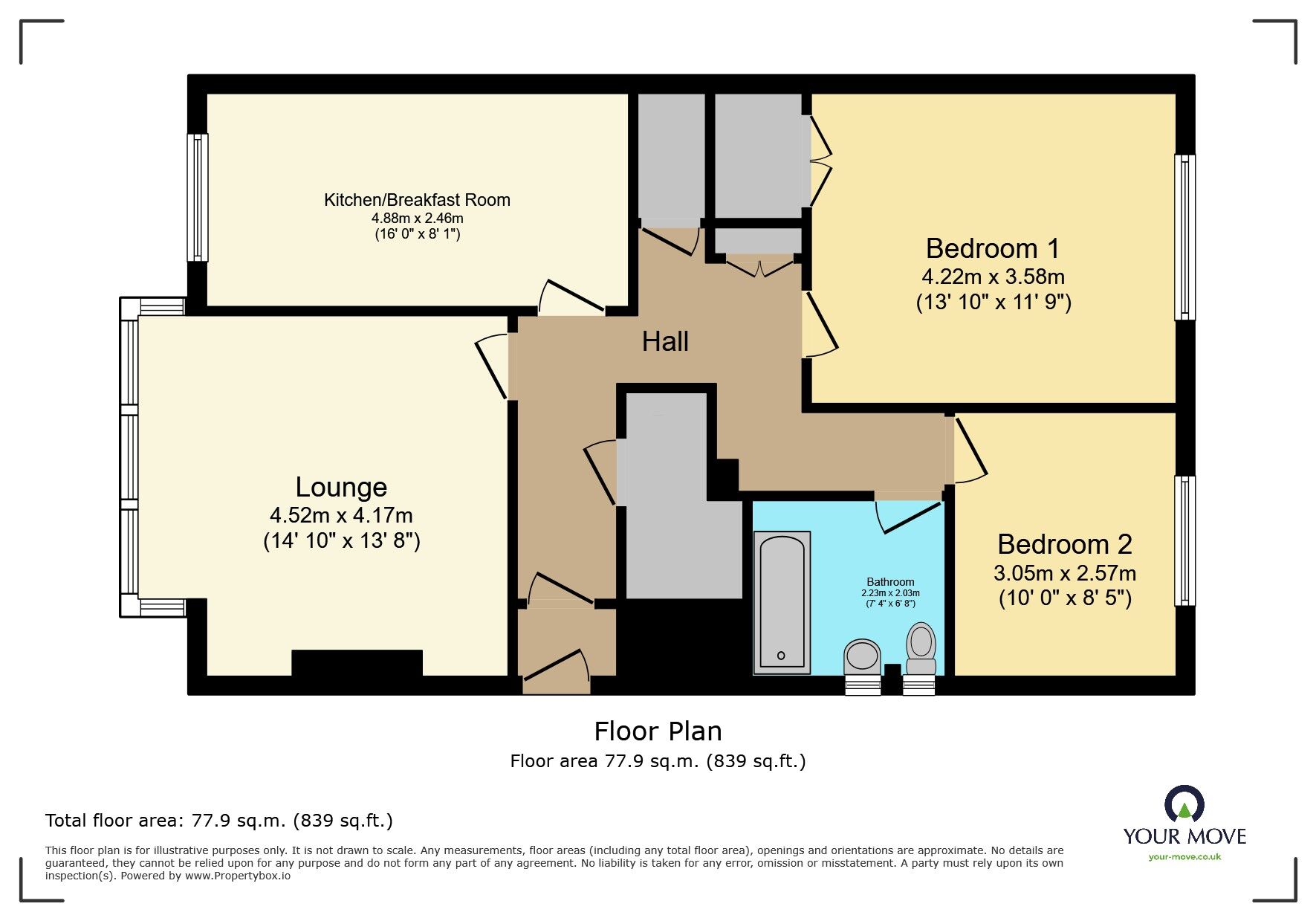 Floorplan of 2 bedroom Flat to rent, Brook Street, Polegate, East Sussex, BN26