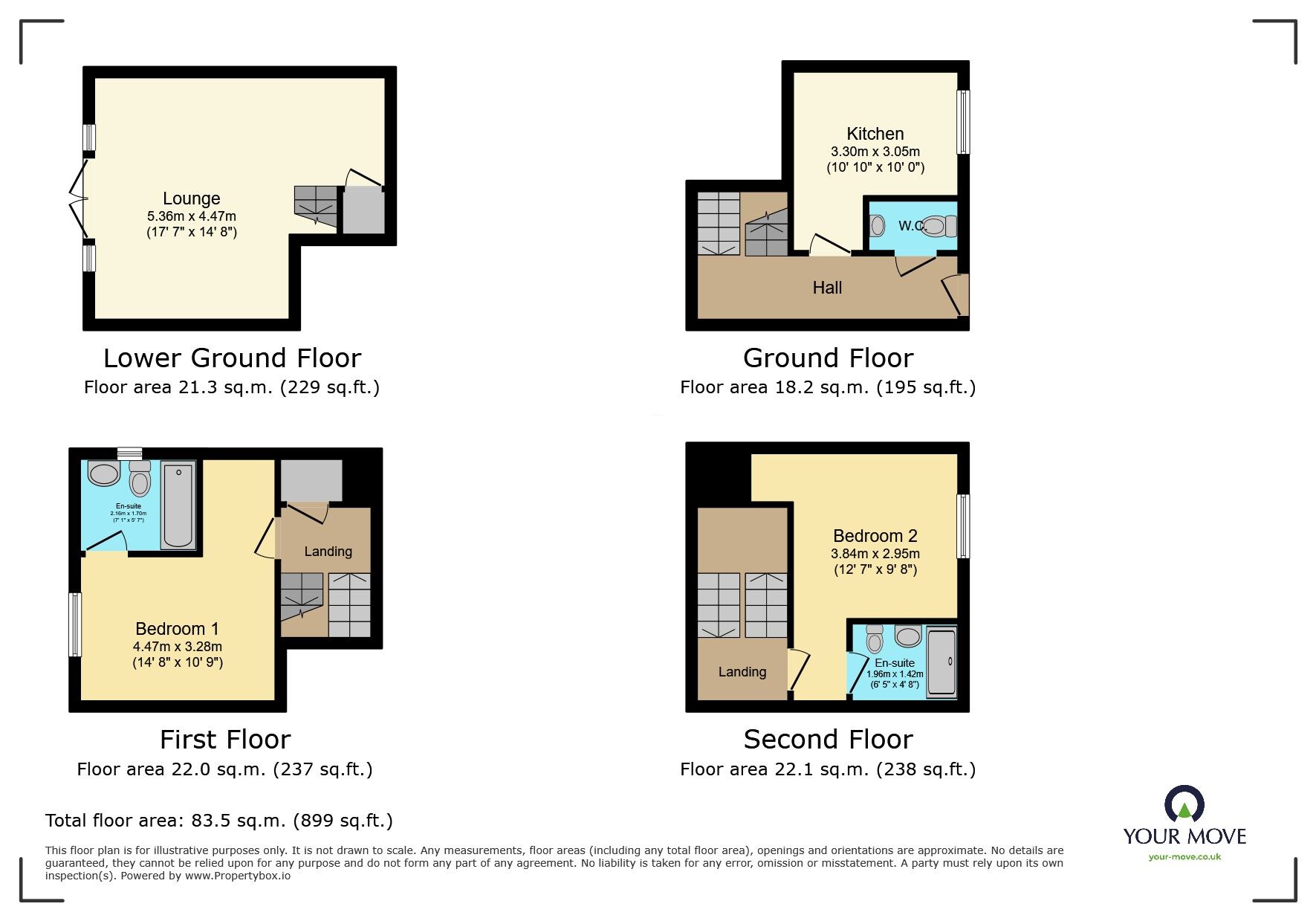 Floorplan of 2 bedroom End Terrace House for sale, Millers Keep, Stone Cross, East Sussex, BN24