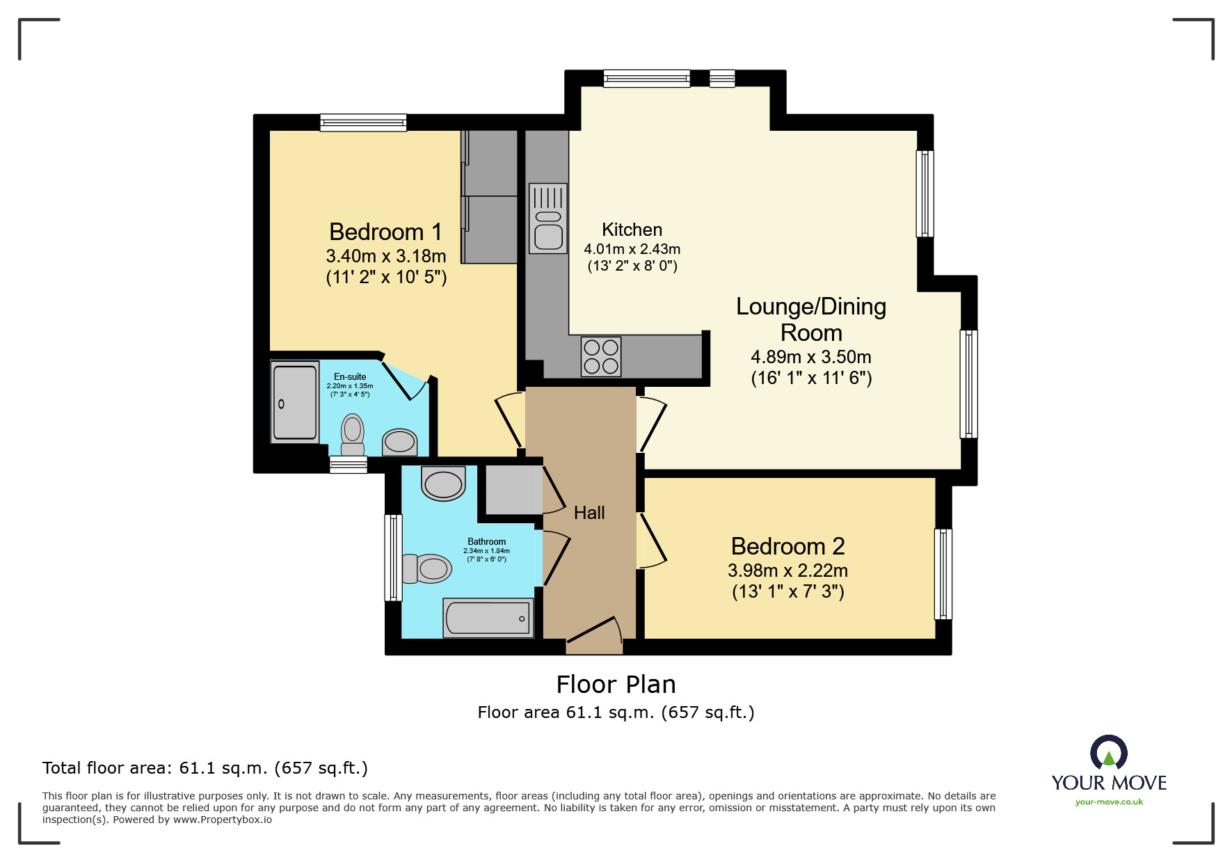 Floorplan of 2 bedroom Flat for sale, Kensington Way, Polegate, East Sussex, BN26