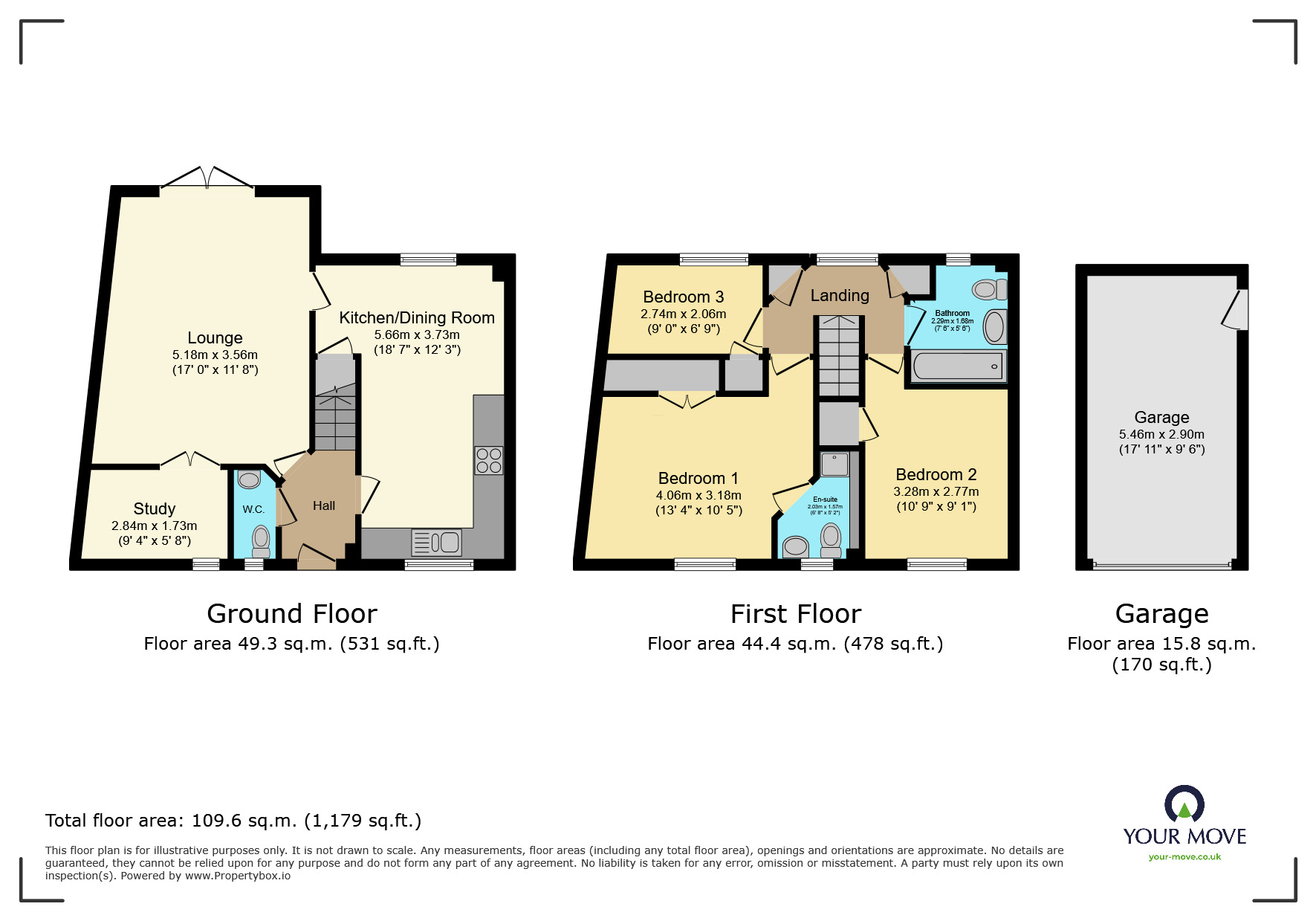Floorplan of 3 bedroom Mid Terrace House for sale, Riggers Way, Hailsham, East Sussex, BN27
