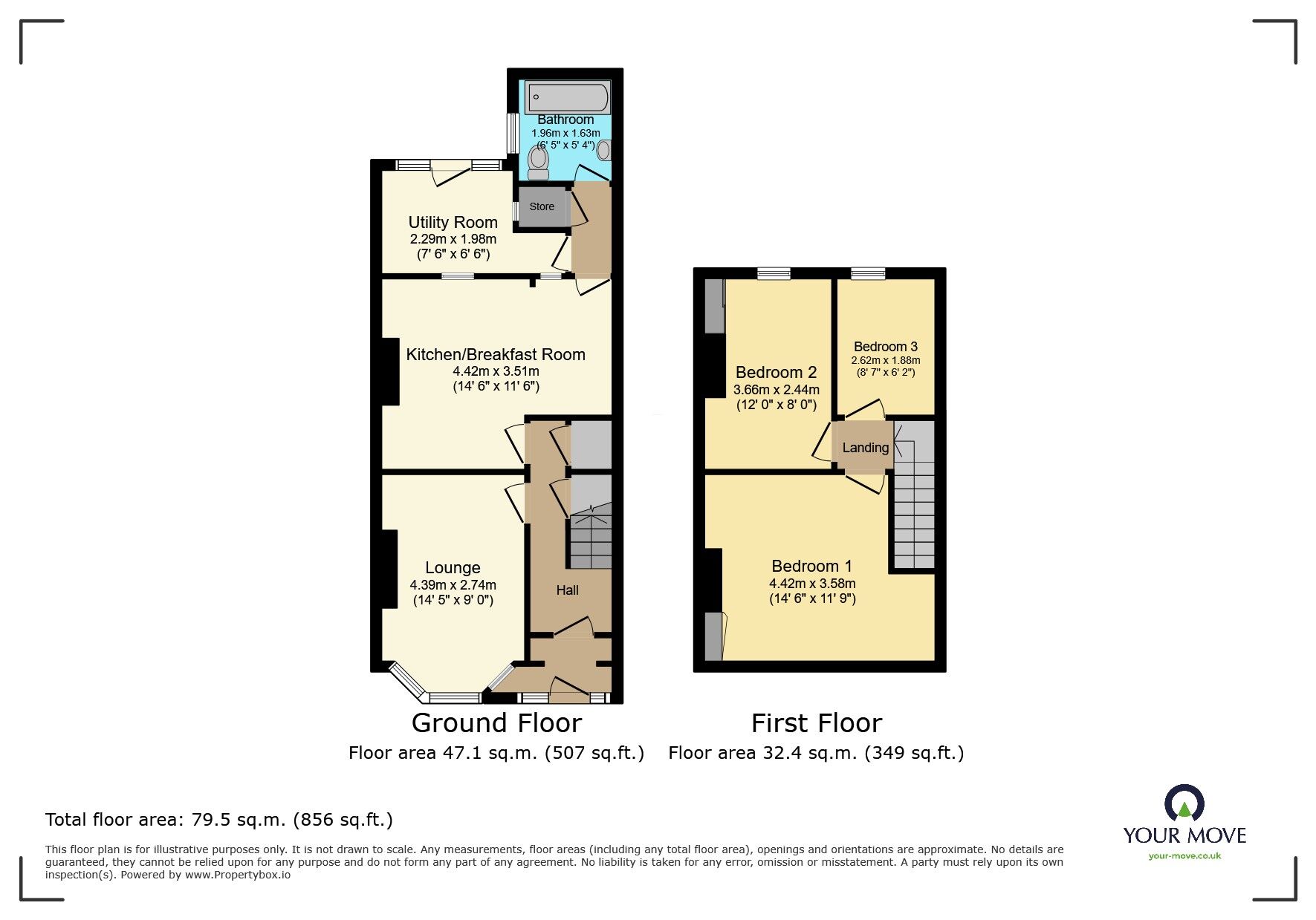 Floorplan of 3 bedroom Mid Terrace House for sale, Hailsham Road, Polegate, East Sussex, BN26