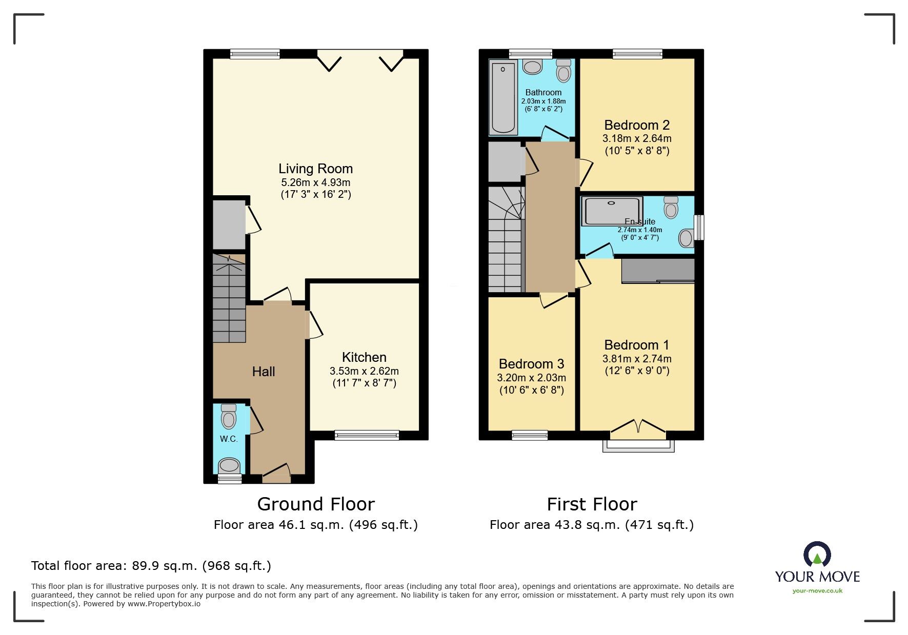 Floorplan of 3 bedroom Semi Detached House for sale, Sunflower Lane, Polegate, East Sussex, BN26