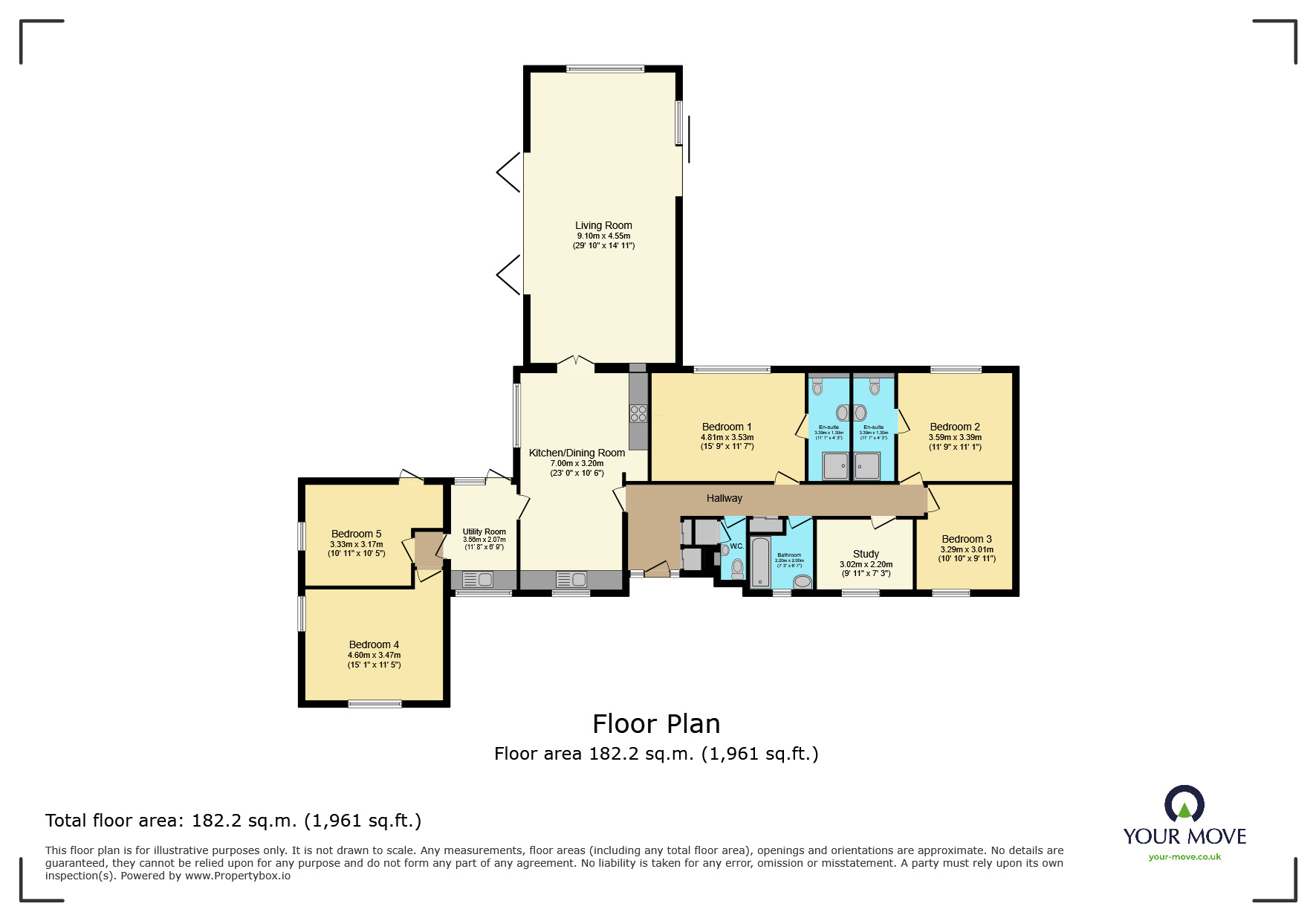 Floorplan of 5 bedroom Detached House for sale, Caneheath, Polegate, East Sussex, BN26
