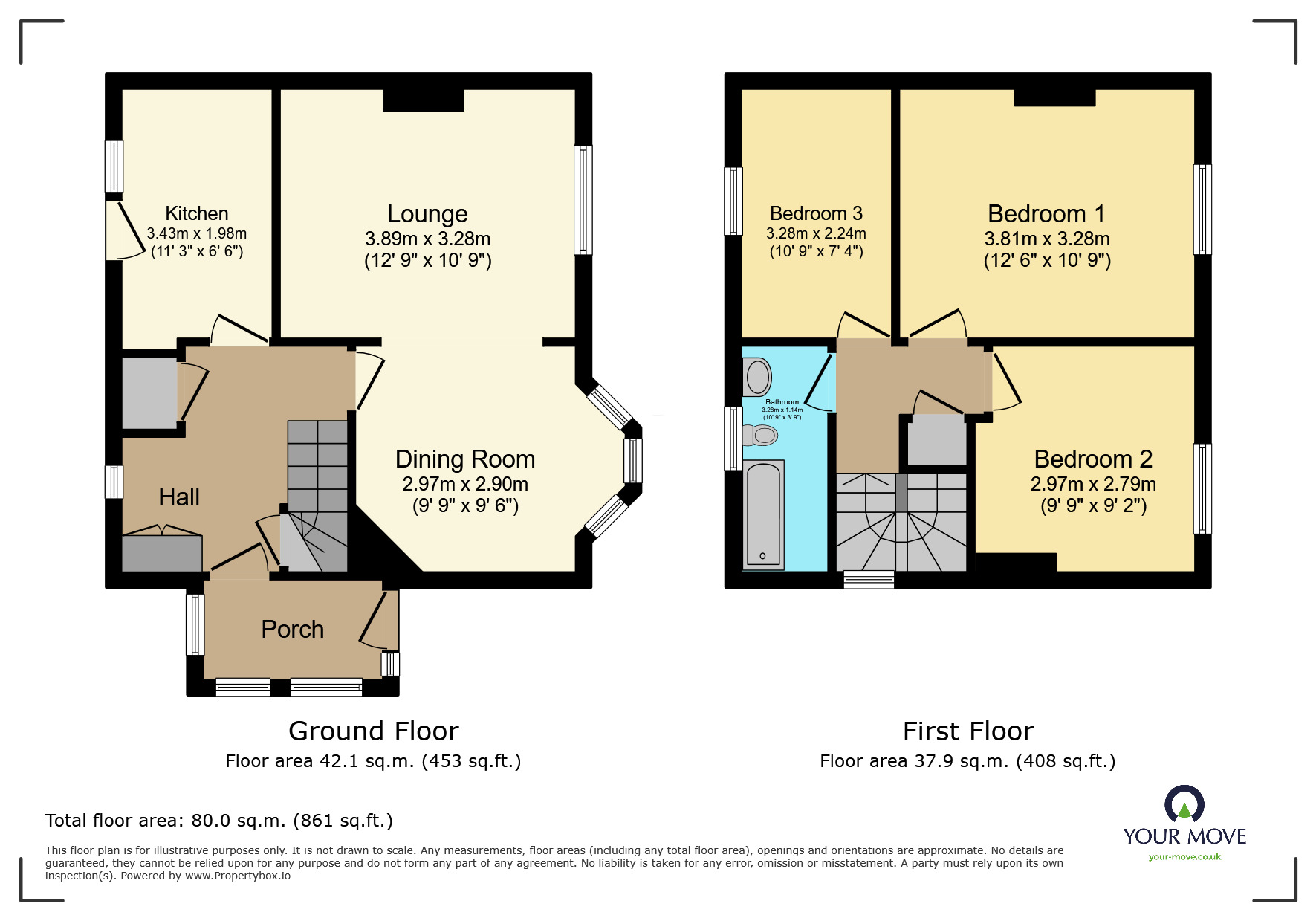 Floorplan of 3 bedroom Semi Detached House to rent, Colwood Crescent, Eastbourne, East Sussex, BN20