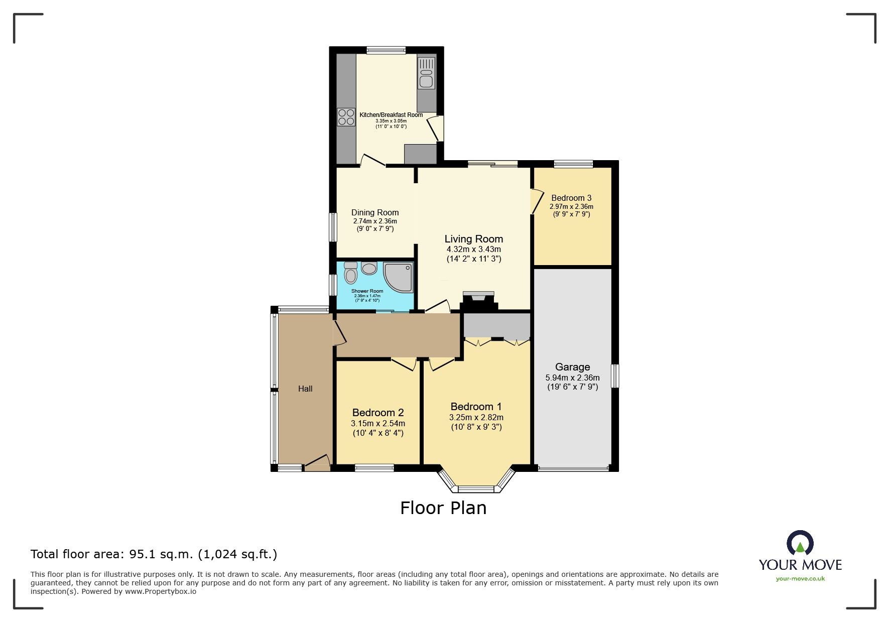 Floorplan of 3 bedroom Detached Bungalow for sale, Coppice Avenue, Eastbourne, East Sussex, BN20