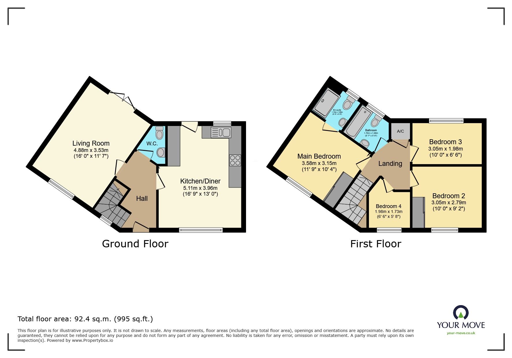 Floorplan of 4 bedroom End Terrace House for sale, St. James Walk, Polegate, East Sussex, BN26