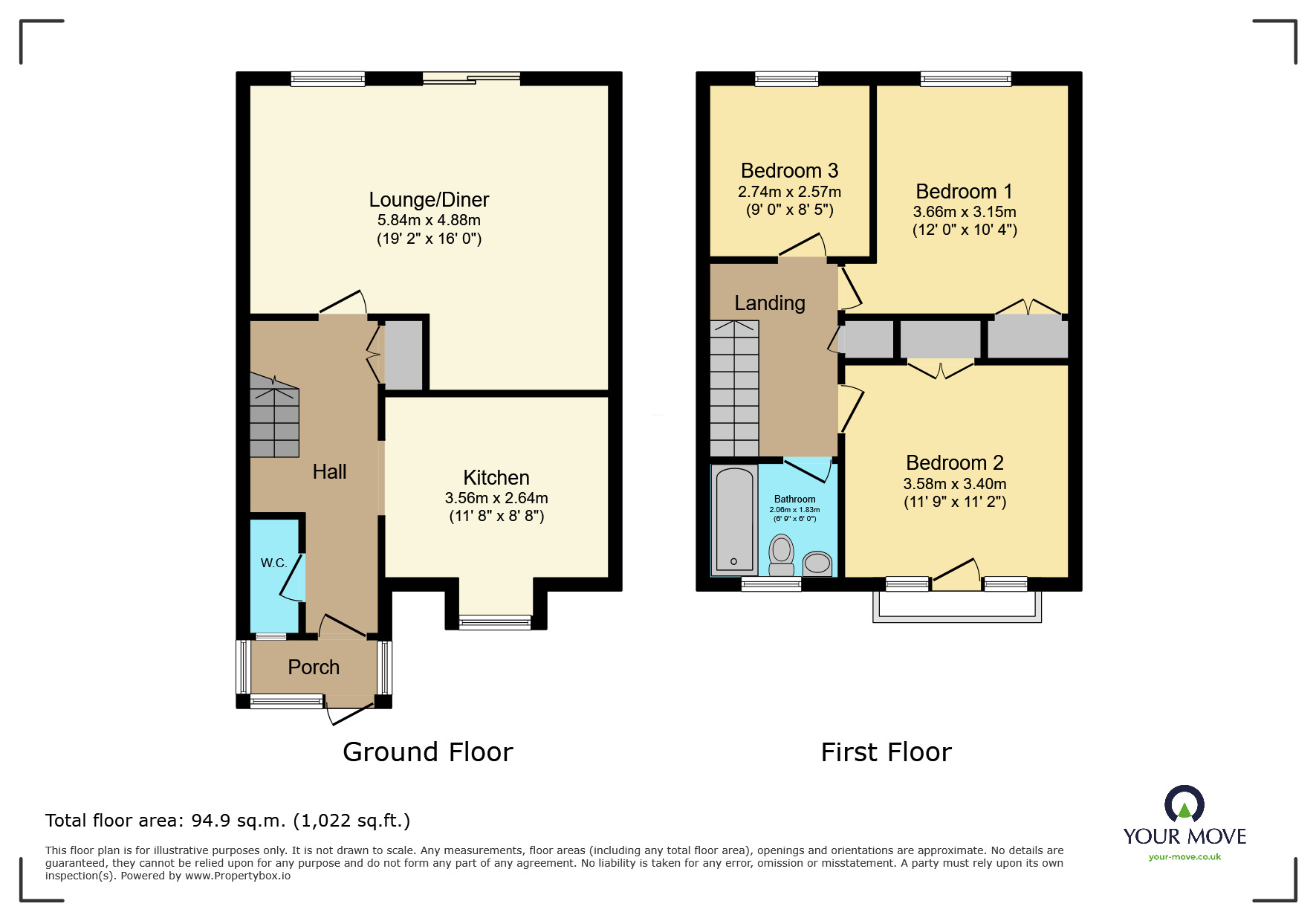 Floorplan of 3 bedroom Mid Terrace House for sale, Bernhard Gardens, Polegate, East Sussex, BN26