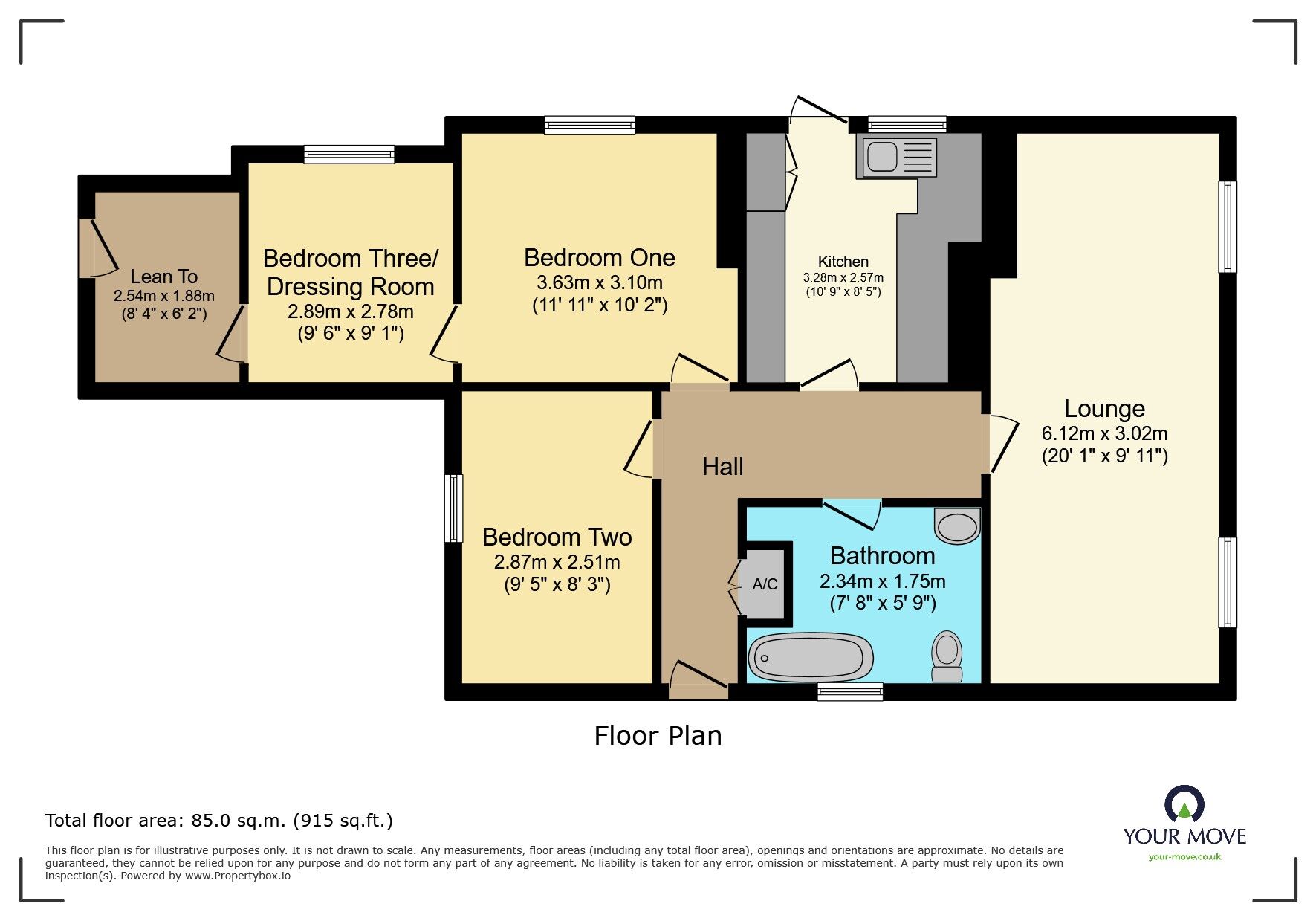 Floorplan of 3 bedroom Detached Bungalow for sale, Broad Road, Eastbourne, East Sussex, BN20