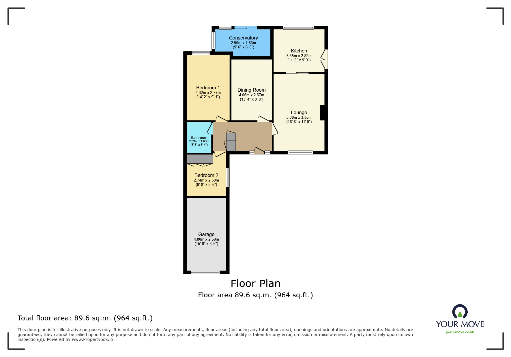 Floorplan of 2 bedroom Detached Bungalow for sale, Buckhurst Close, Eastbourne, East Sussex, BN20