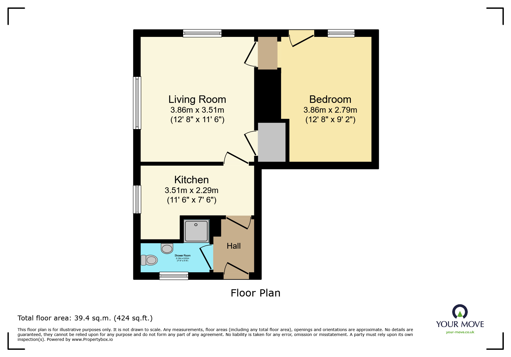 Floorplan of 1 bedroom Flat to rent, South Road, Hailsham, East Sussex, BN27