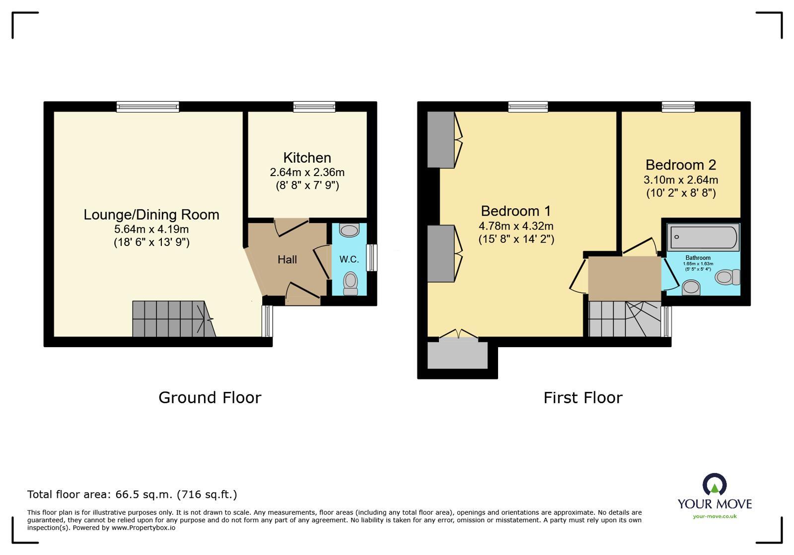 Floorplan of 2 bedroom End Terrace House for sale, Wish Hill, Eastbourne, East Sussex, BN20