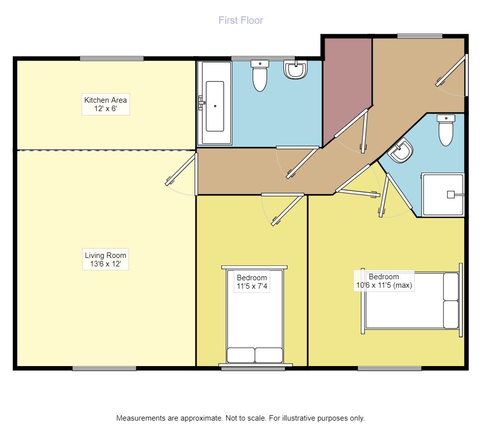 Floorplan of 2 bedroom Flat for sale, Kensington Way, Polegate, East Sussex, BN26