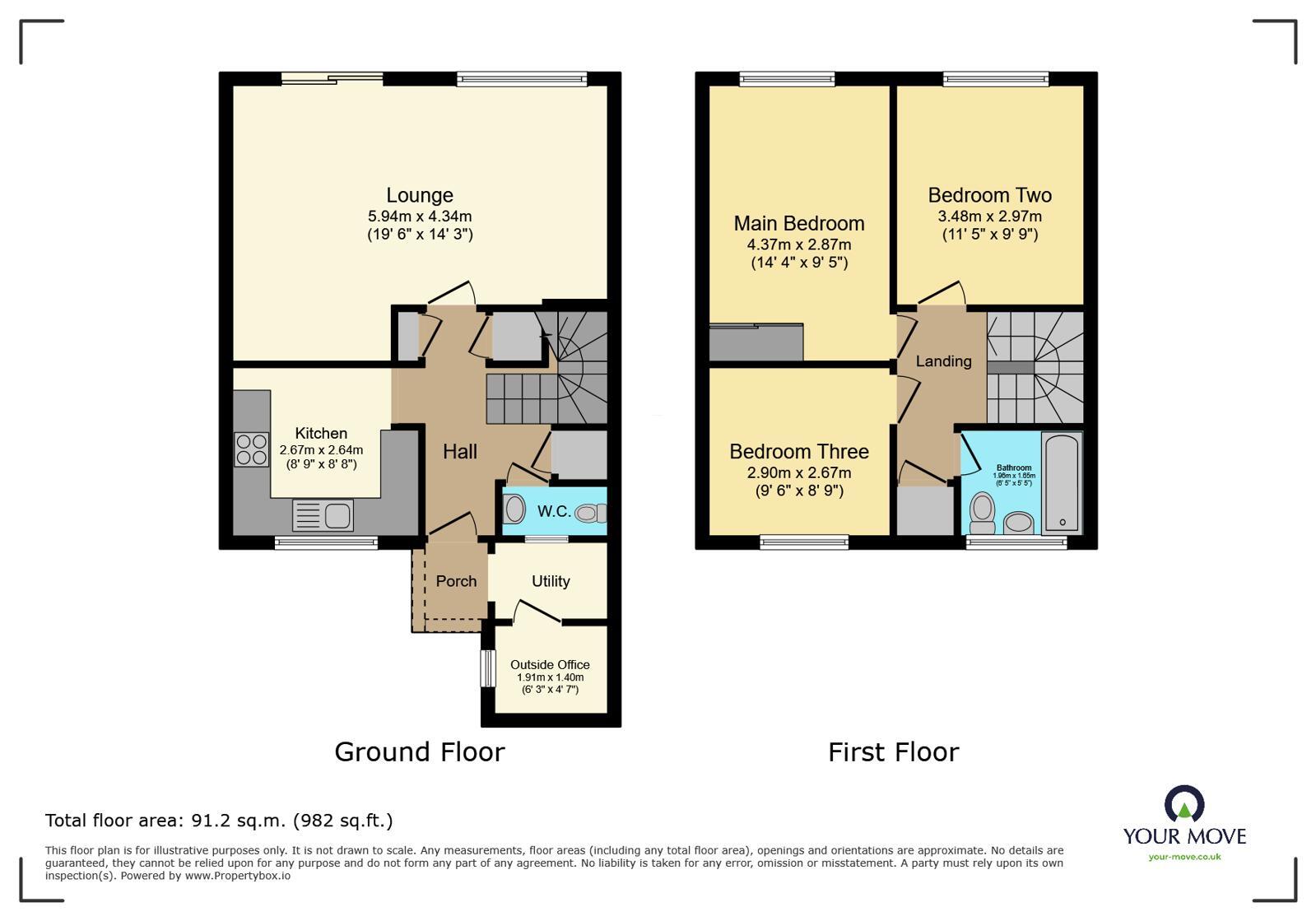 Floorplan of 3 bedroom Mid Terrace House for sale, Linden Close, Eastbourne, East Sussex, BN22
