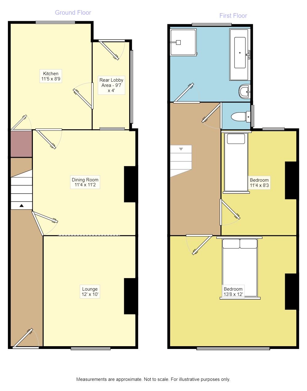Floorplan of 2 bedroom Mid Terrace House to rent, New Road, Eastbourne, East Sussex, BN22