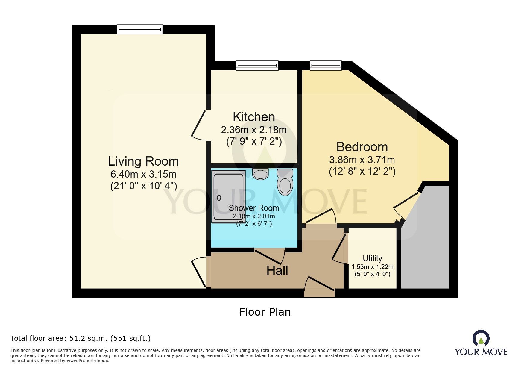 Floorplan of 1 bedroom Flat to rent, Wolsey Place, 49 London Road, East Sussex, BN27