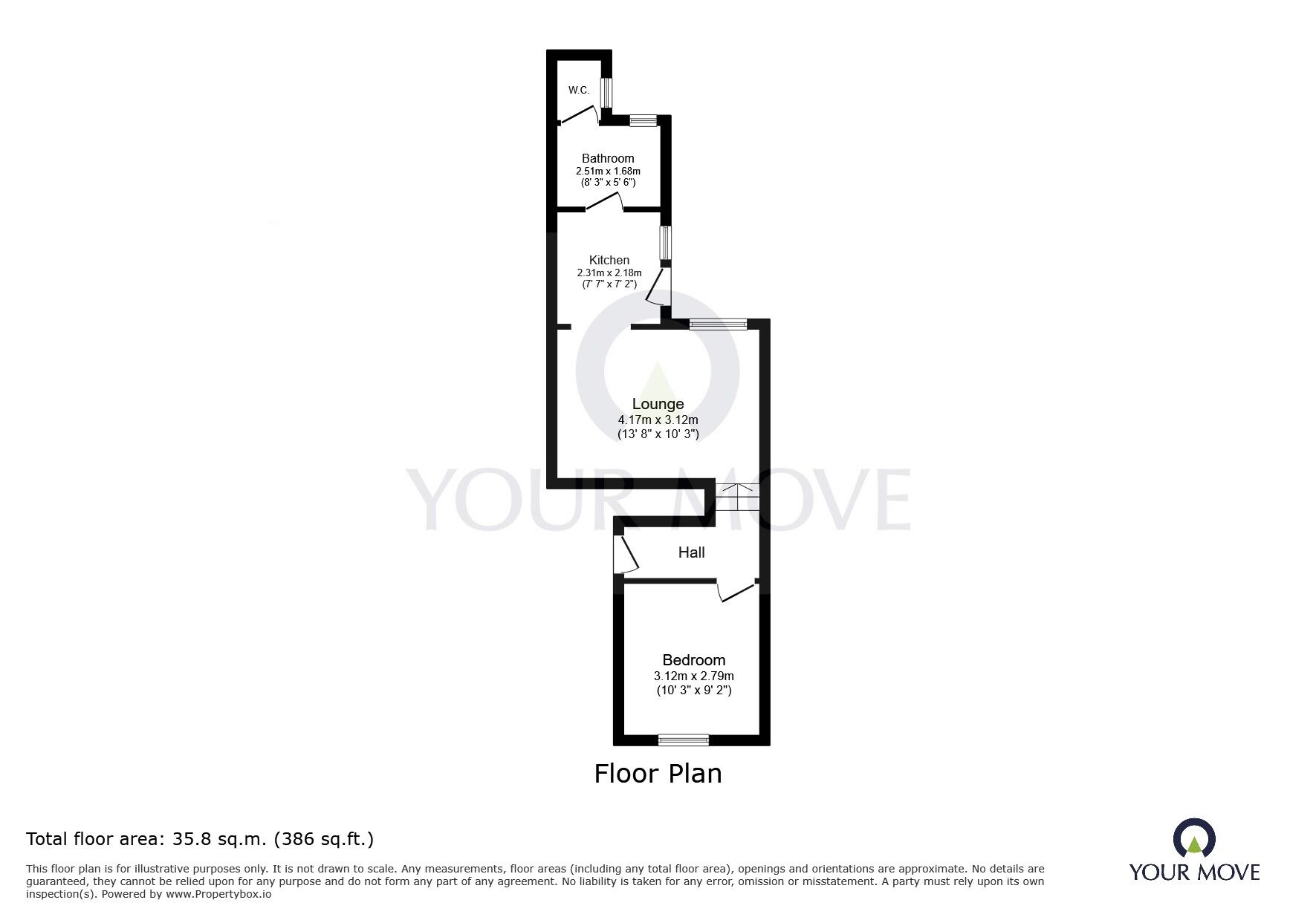 Floorplan of 1 bedroom Flat to rent, South Road, Hailsham, East Sussex, BN27