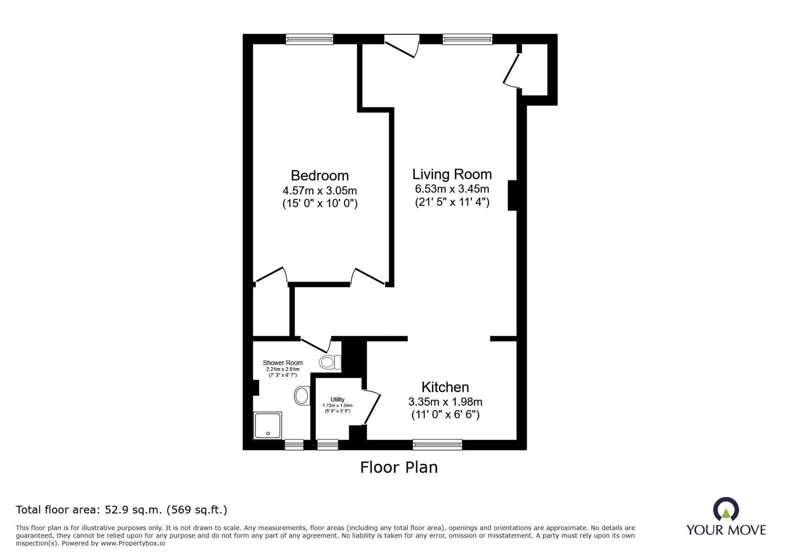 Floorplan of 1 bedroom Flat to rent, Windsor Way, Polegate, East Sussex, BN26