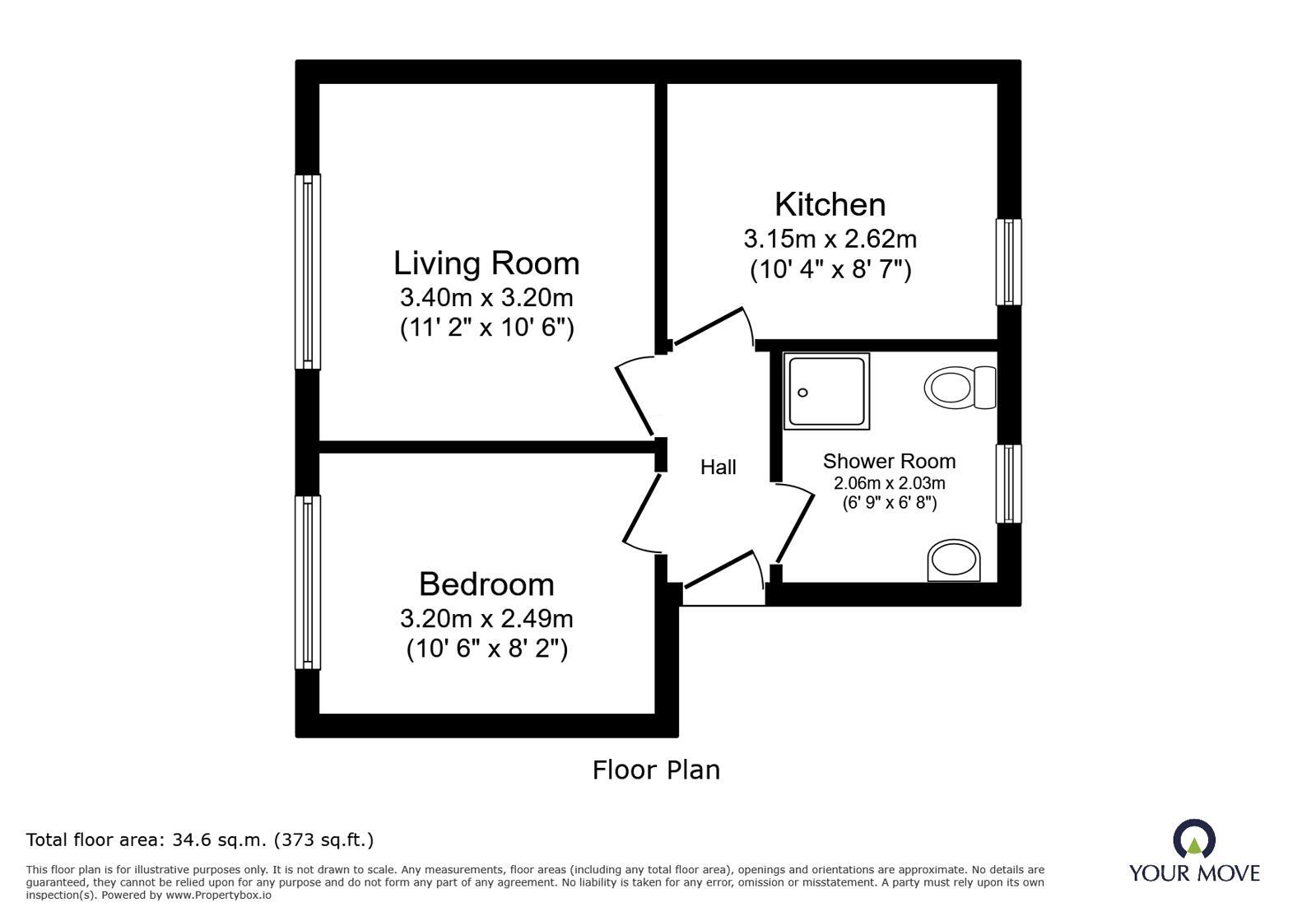 Floorplan of 1 bedroom Flat to rent, Windsor Way, Polegate, East Sussex, BN26