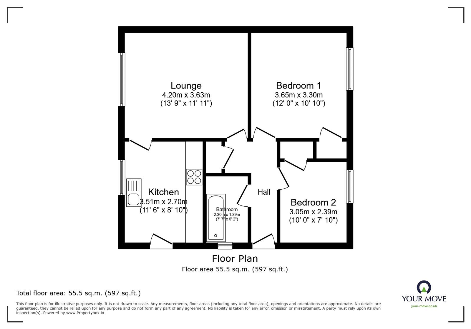 Floorplan of 2 bedroom  Flat to rent, A Princess Margaret Avenue, Ramsgate, Kent, CT12