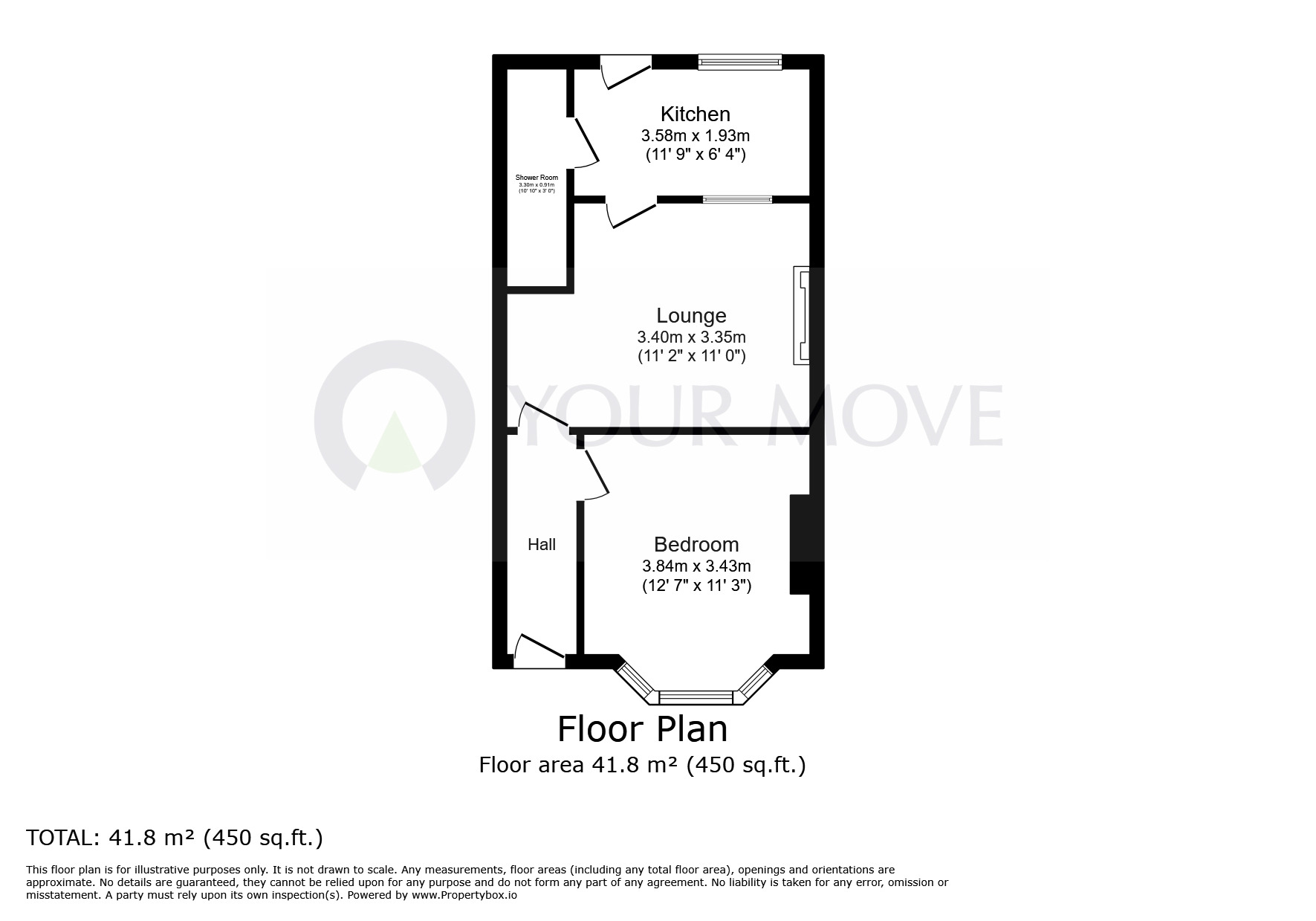 Floorplan of 1 bedroom  Flat to rent, Basement Flat, 19 Thanet Road, Ramsgate, Kent, CT11