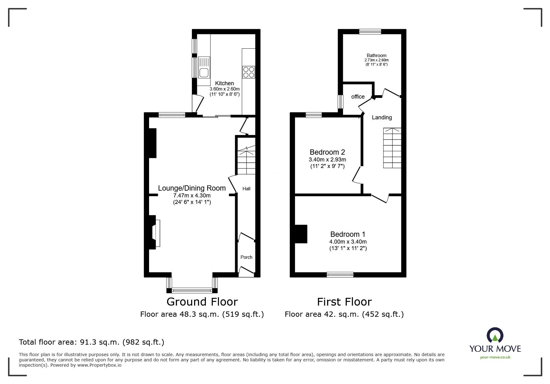 Floorplan of 2 bedroom Mid Terrace House to rent, Telham Avenue, Ramsgate, Kent, CT12