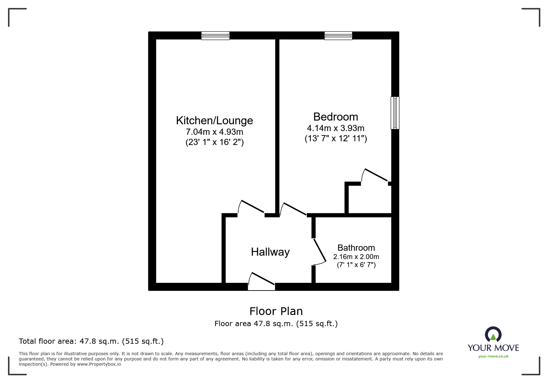 Floorplan of 1 bedroom  Flat to rent, Hawley Square, Margate, Kent, CT9
