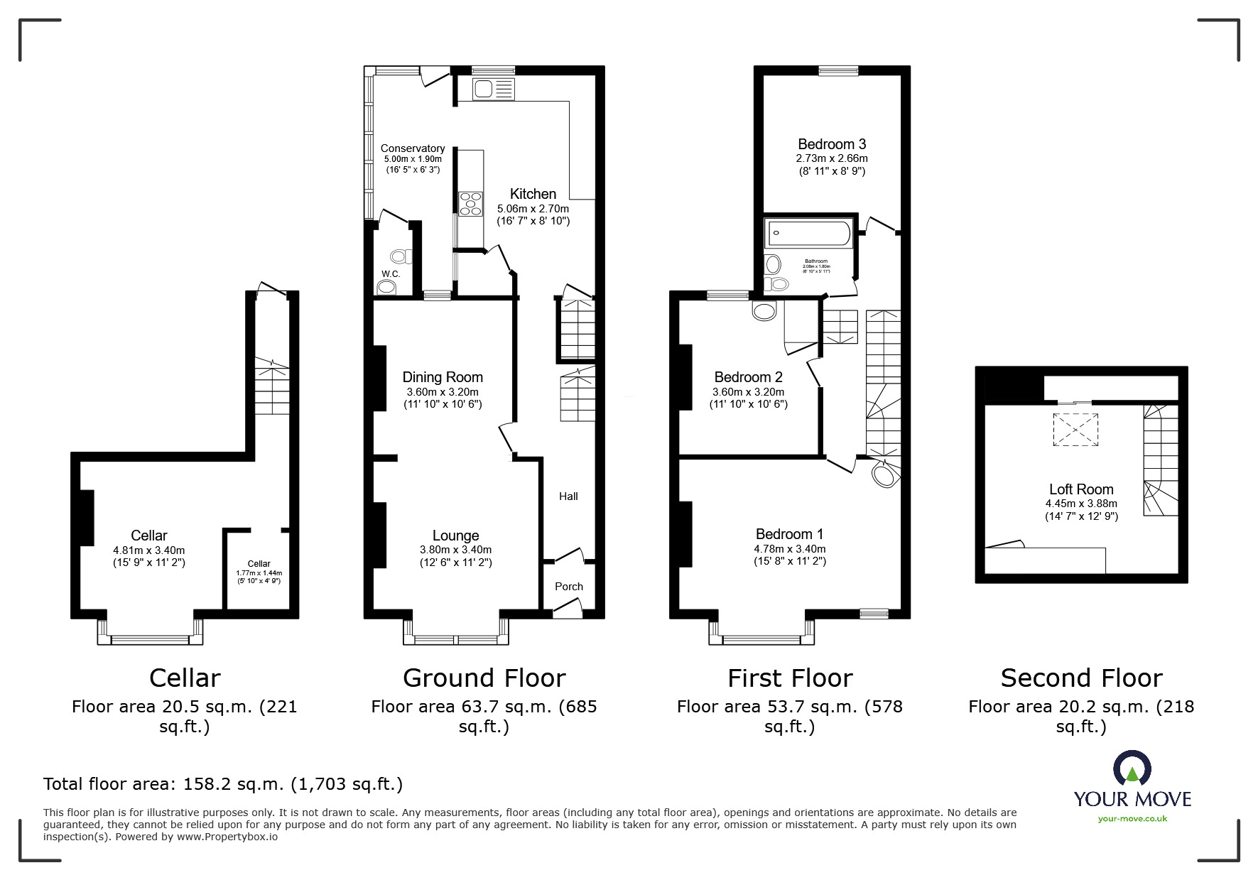 Floorplan of 3 bedroom Mid Terrace House for sale, Southwood Road, Kent, CT11