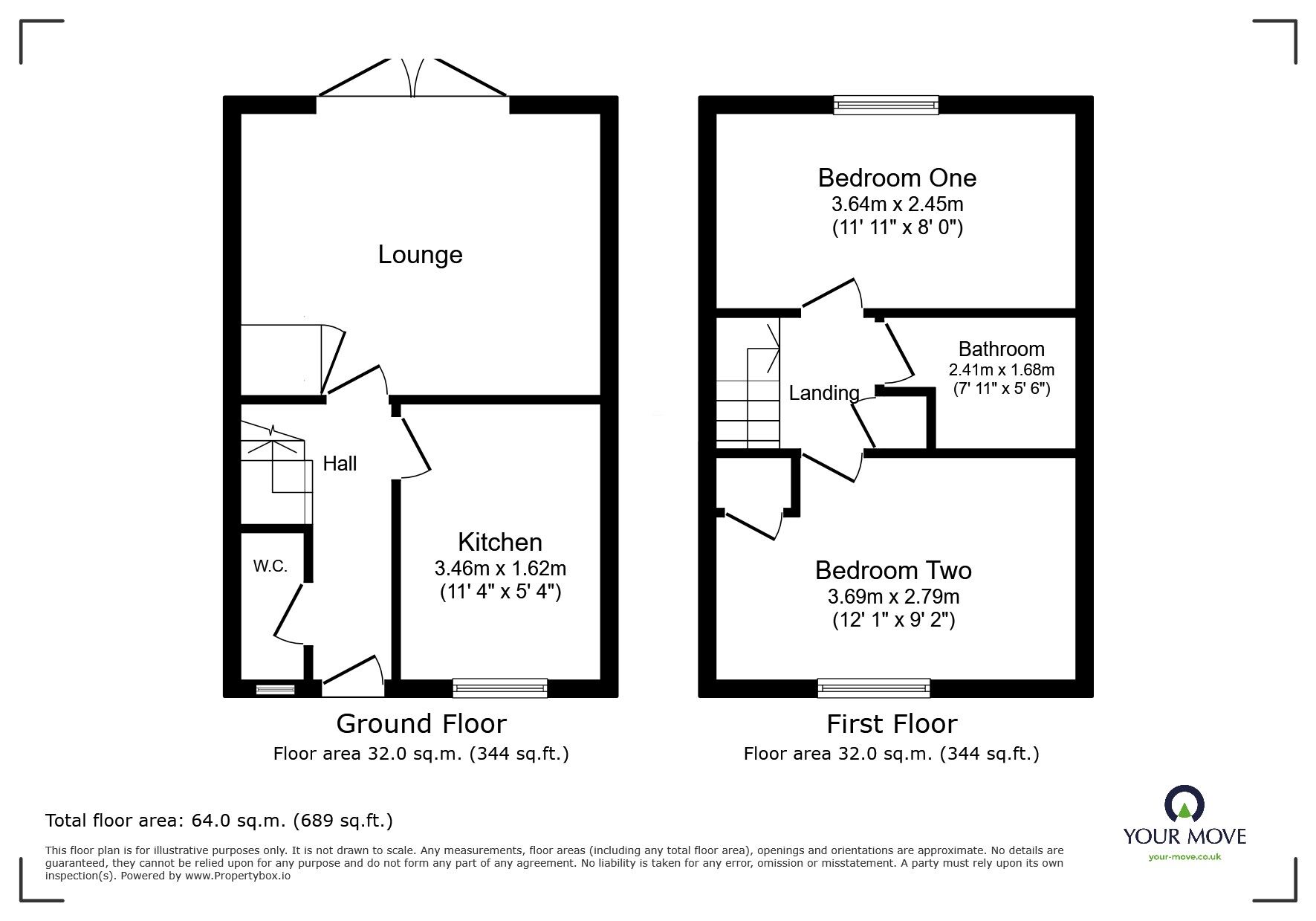 Floorplan of 2 bedroom Mid Terrace House to rent, Abbey Court, Westgate-On-Sea, Kent, CT8