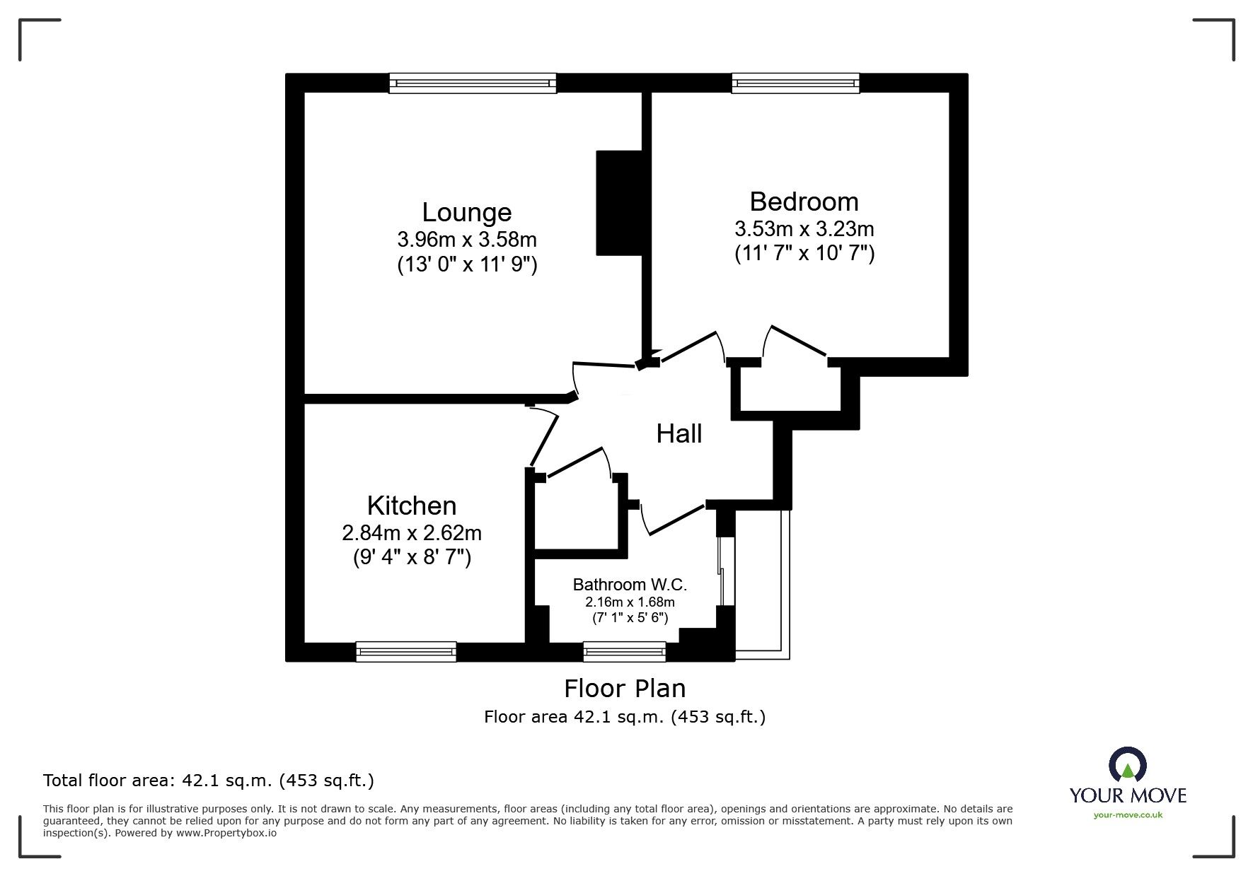 Floorplan of 1 bedroom  Flat to rent, Crow Hill Road, Margate, Kent, CT9