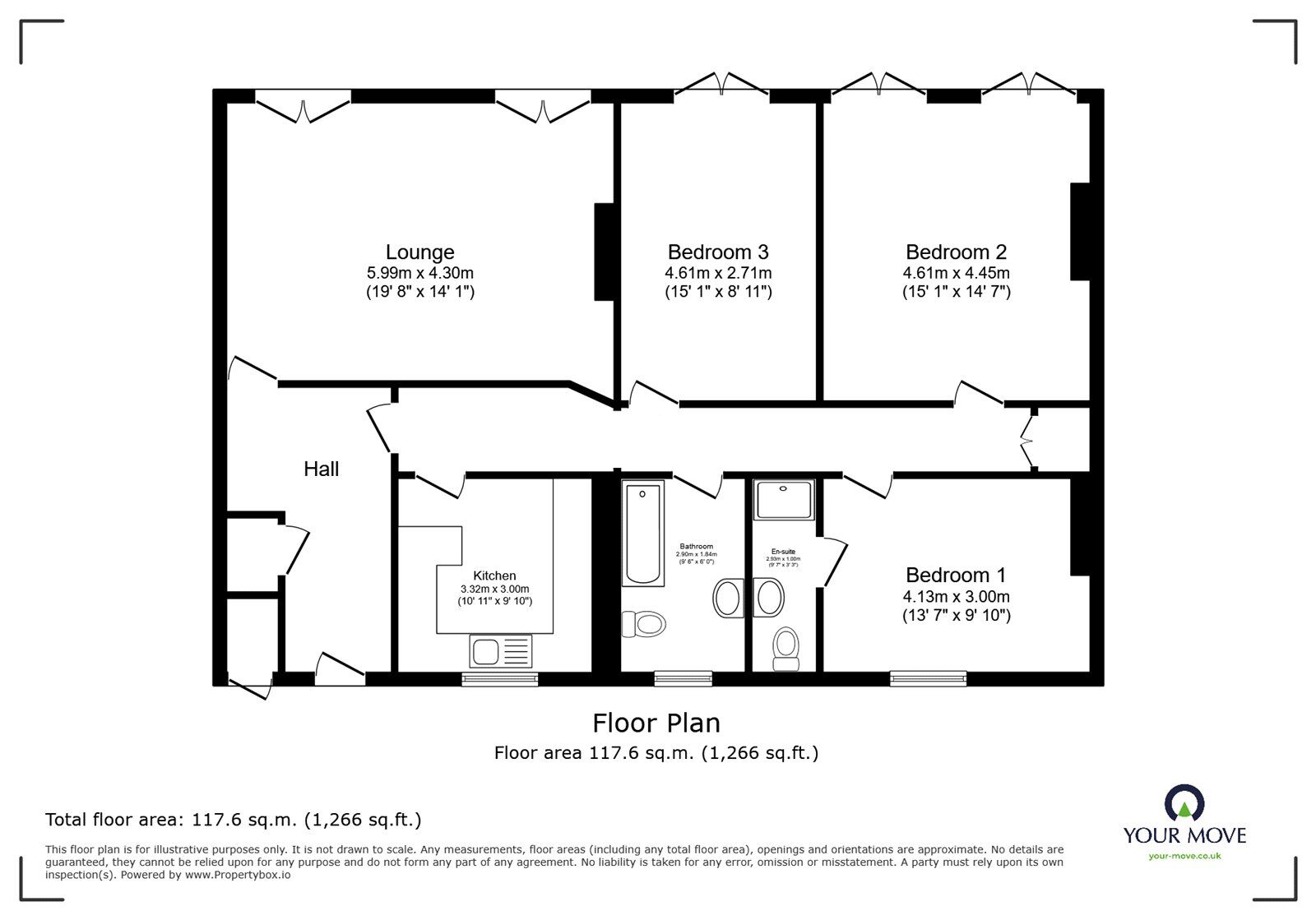Floorplan of 3 bedroom Flat to rent, Royal Crescent St. Augustines Road, Ramsgate, Kent, CT11