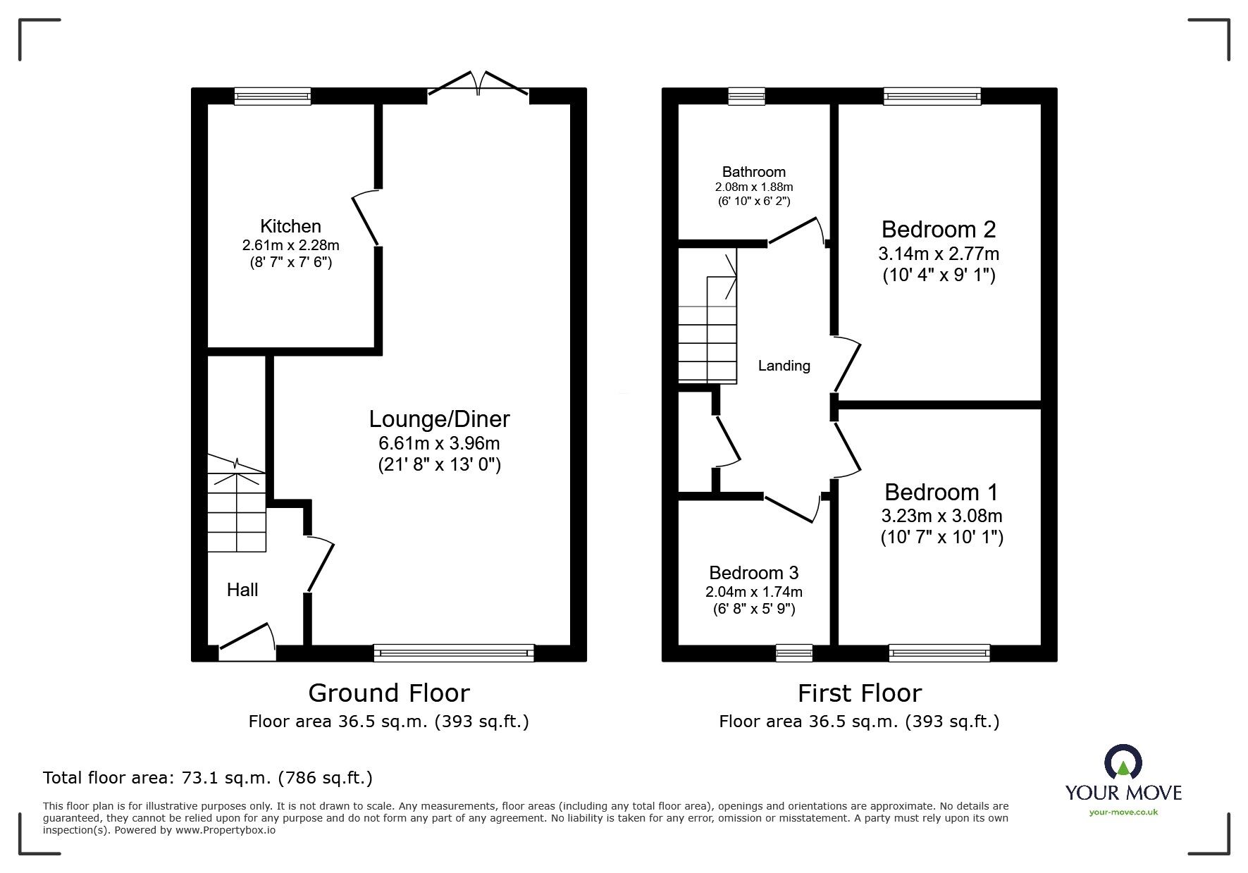 Floorplan of 3 bedroom Semi Detached House to rent, Stephens Close, Ramsgate, Kent, CT11