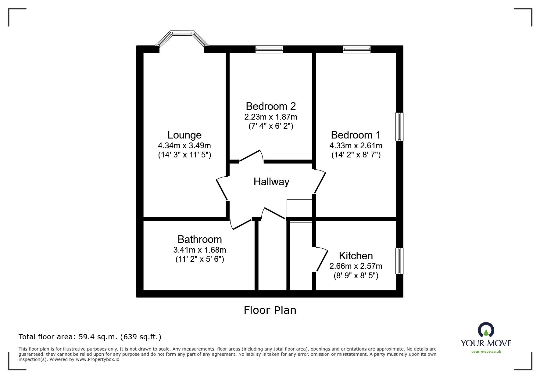 Floorplan of 2 bedroom Flat to rent, Chatham Street, Ramsgate, Kent, CT11