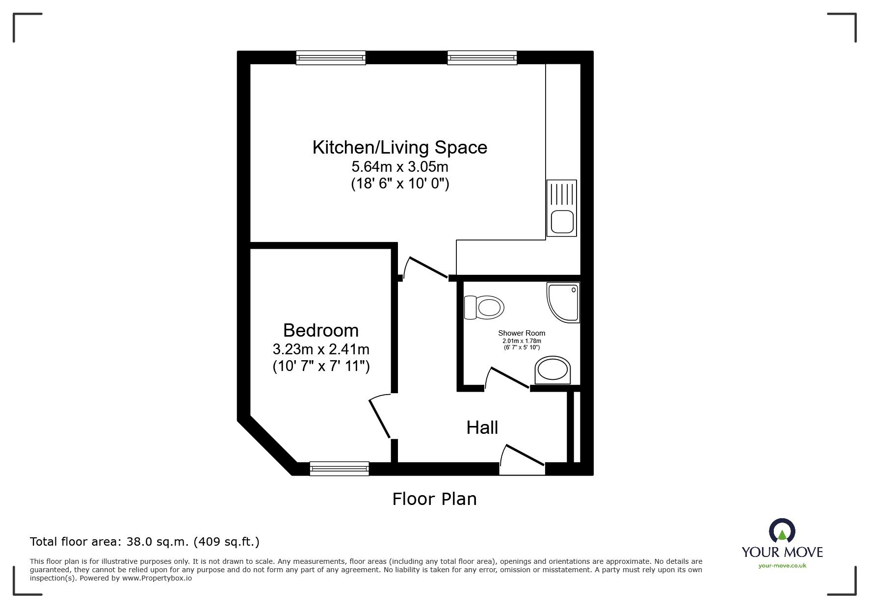 Floorplan of 1 bedroom Flat to rent, High Street, Ramsgate, Kent, CT11