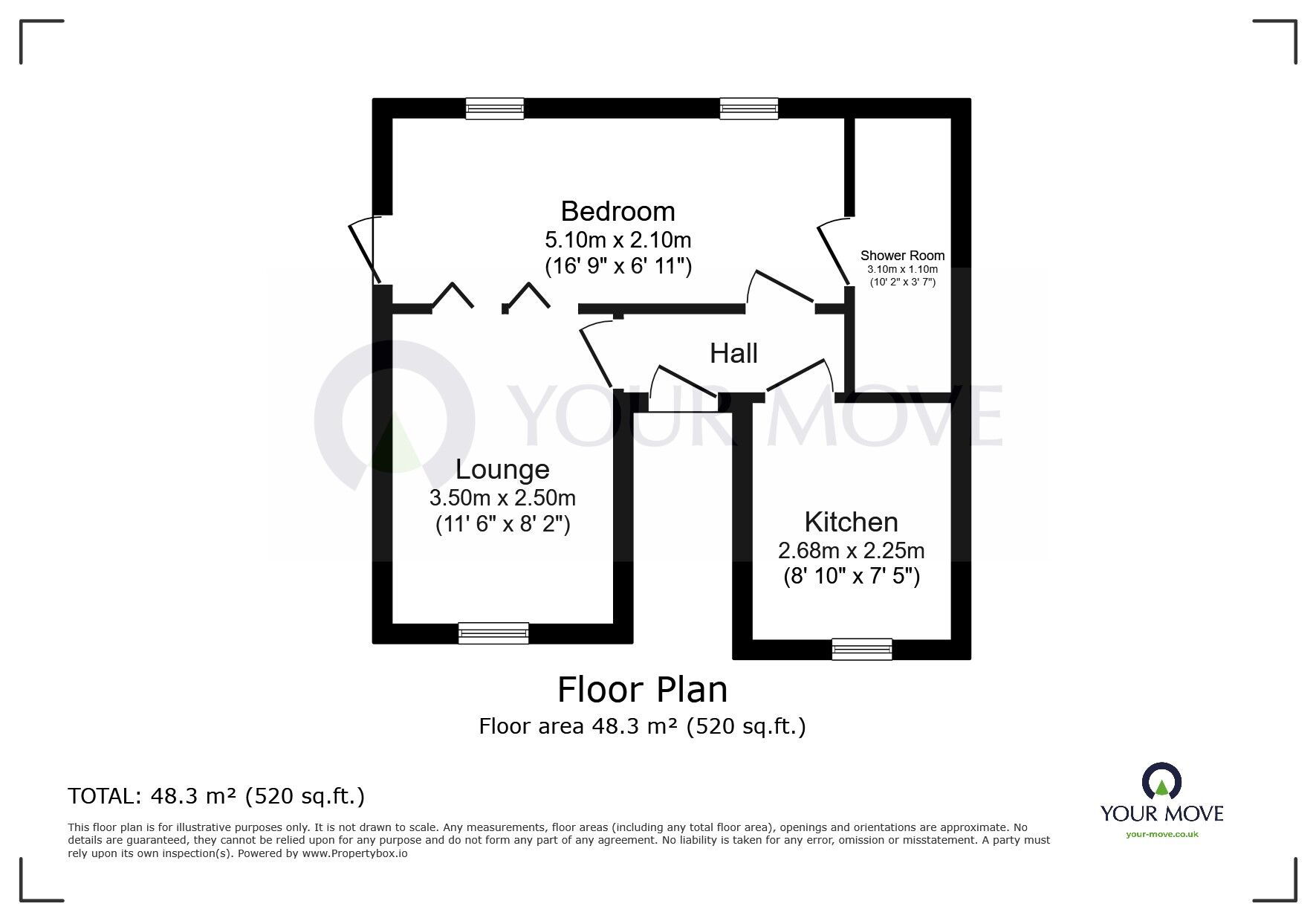 Floorplan of 1 bedroom Flat to rent, Camden Road, Ramsgate, Kent, CT11